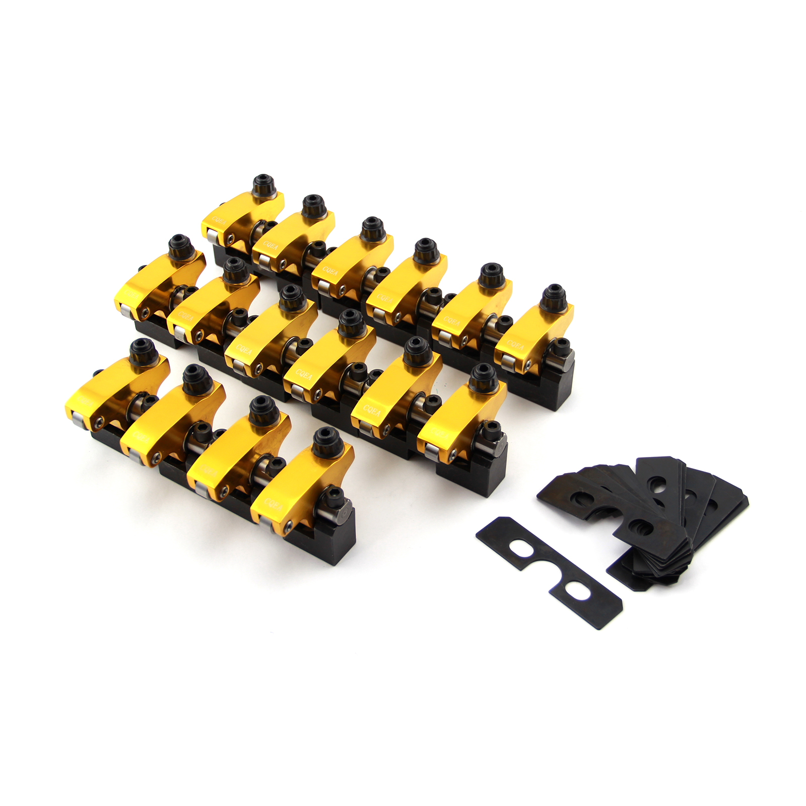 Chevy SBC 350 1.5 Ratio Alum Shaft Mount Roller Rocker Arm Set Zero Offset