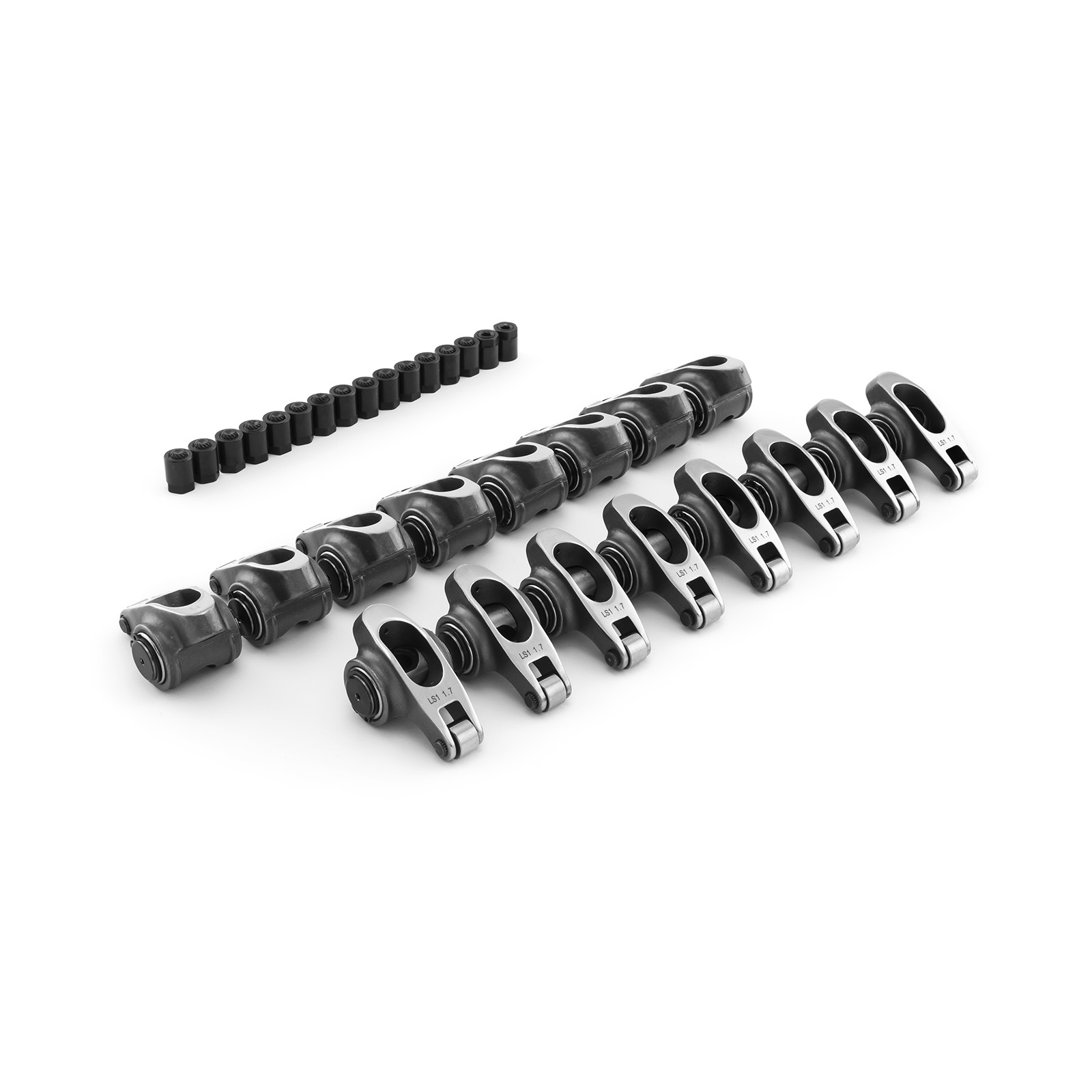 Speedmaster® PCE261.1257 Chevy GM LS1 1.7 Ratio Stainless Steel Roller Rocker Arm Set Stud Mount