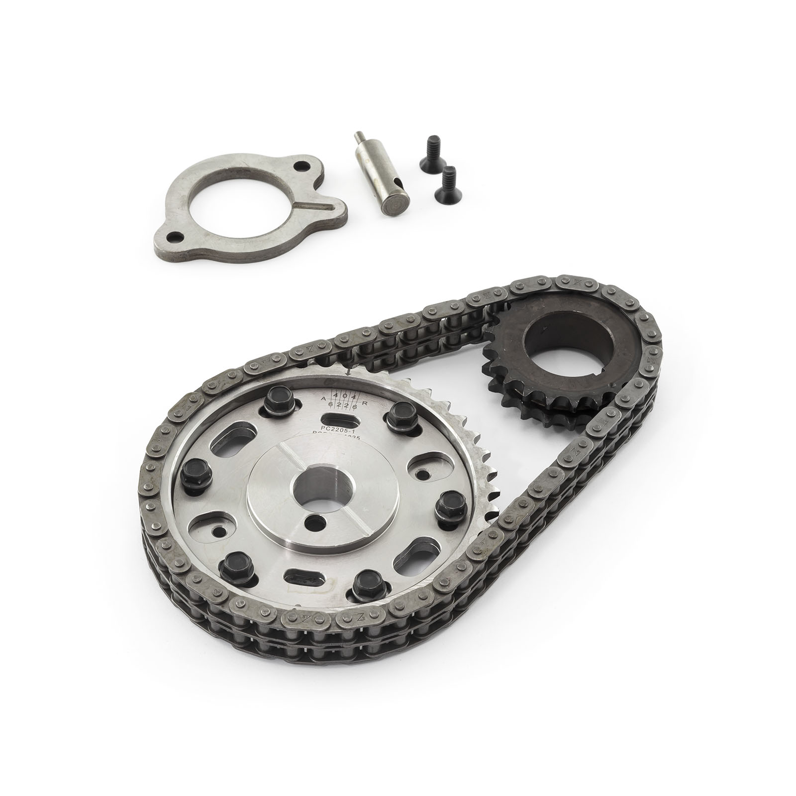 Speedmaster® PCE264.1025 Ford SB 289 302 Double Roller 2pc Adj Billet Steel Timing Chain Kit