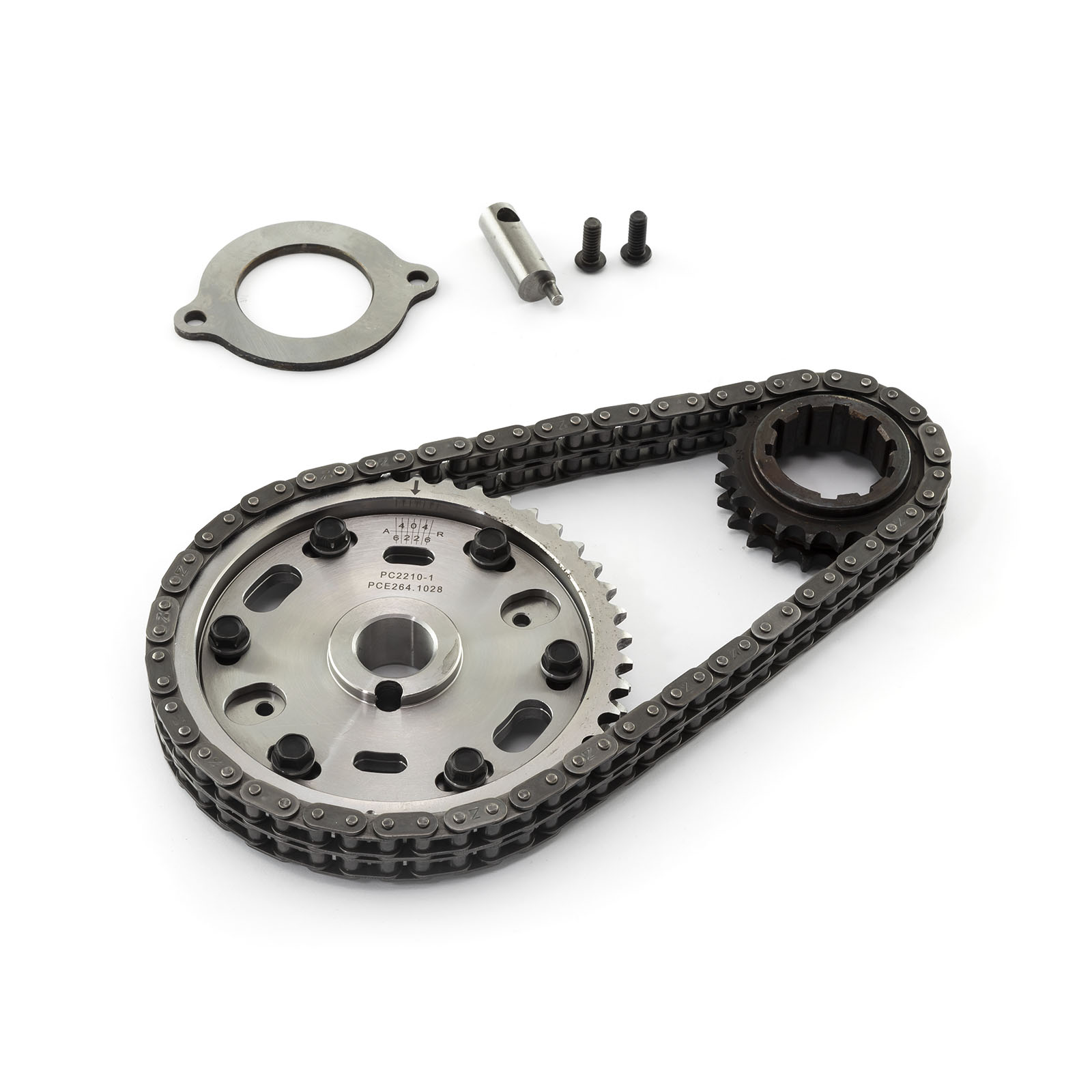 Speedmaster® PCE264.1028 Ford 429 460 Double Roller 2pc Adjustable Billet Steel Timing Chain Kit