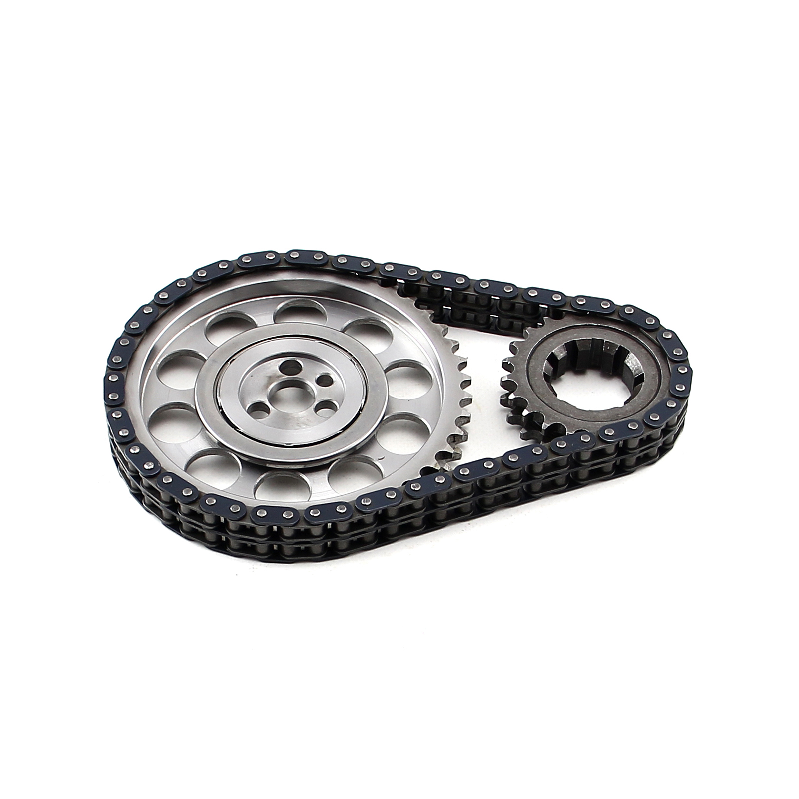 Chevy SBC 350 Late Double Roller 9 Keyway Billet Steel Timing Chain Kit(Brs/Brg)
