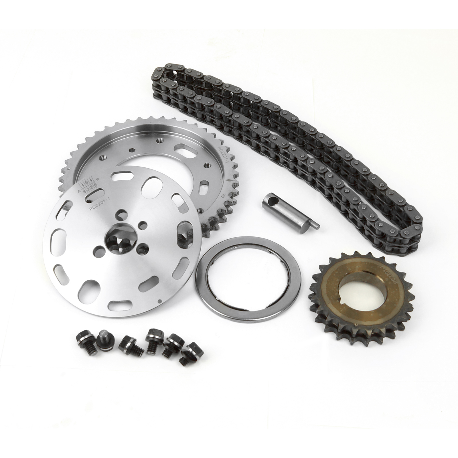 Speedmaster® PCE264.1017 Chevy SBC 350 Double Roller 2pc Adj Billet Steel Timing Chain Kit