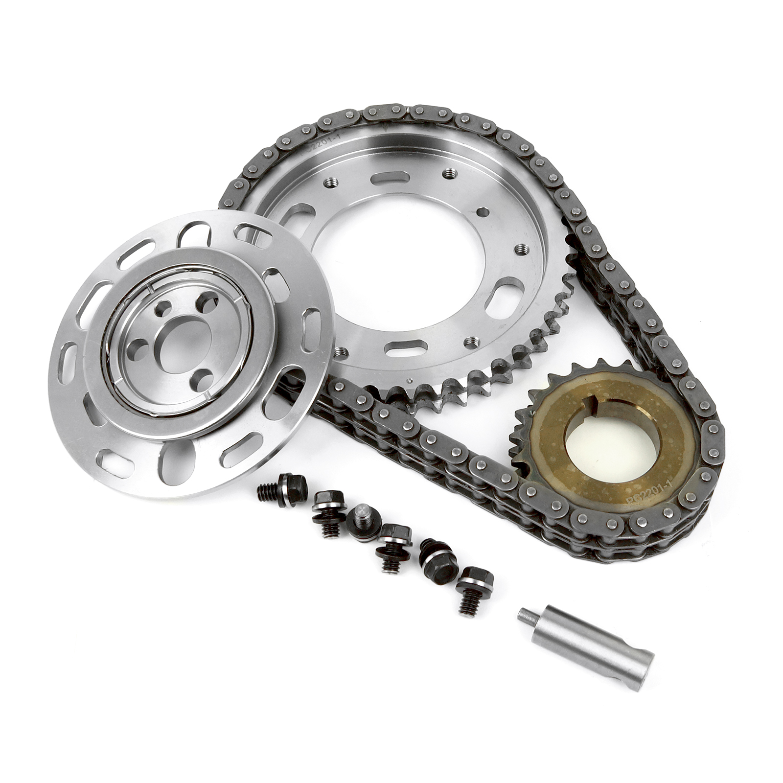 Speedmaster® PCE264.1017 Chevy SBC 350 Double Roller 2pc Adj Billet Steel Timing Chain Kit