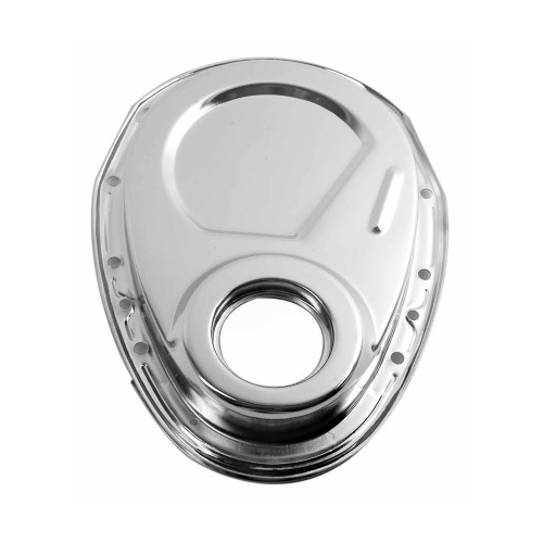 Chevy SBC 350 Steel Plated Timing Chain Cover Chrome