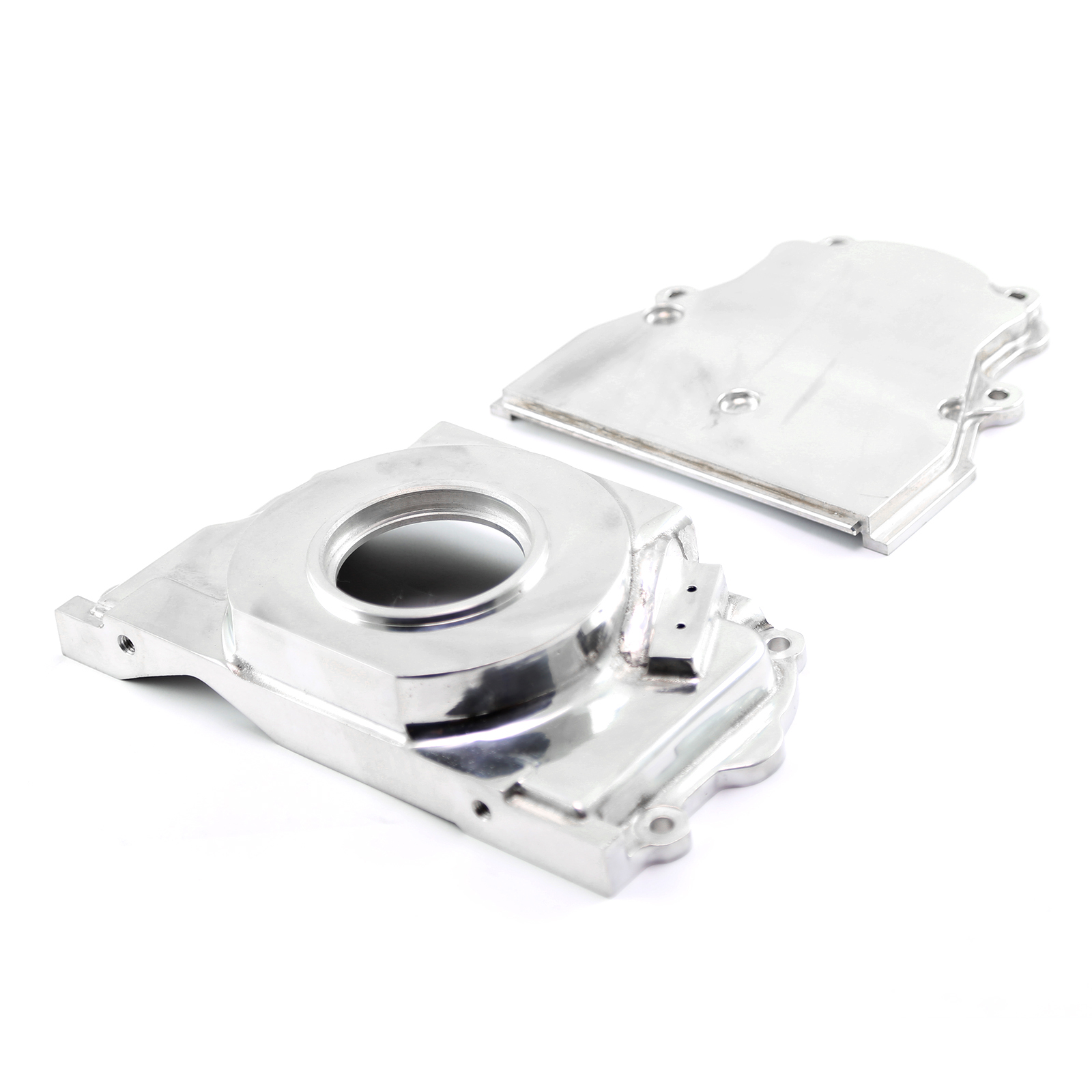 Speedmaster® PCE265.1036 Chevy GM GEN III LS1 LS6 Polished Front 2pc Timing Cover without Cam Sensor Port