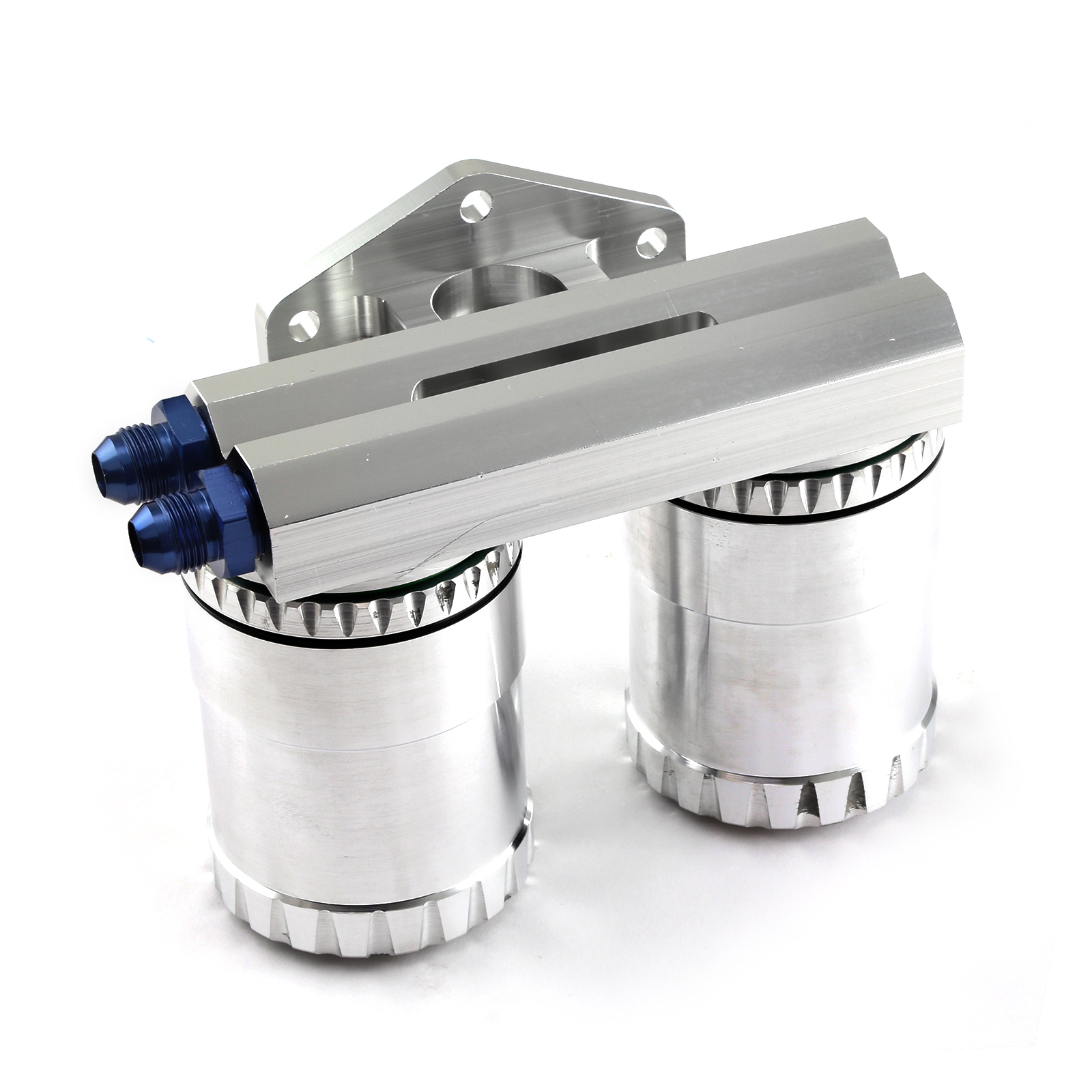 Speedmaster® PCE298.1008 Billet Aluminum Dual Oil Filter Relocation Kit with Reusable Filters
