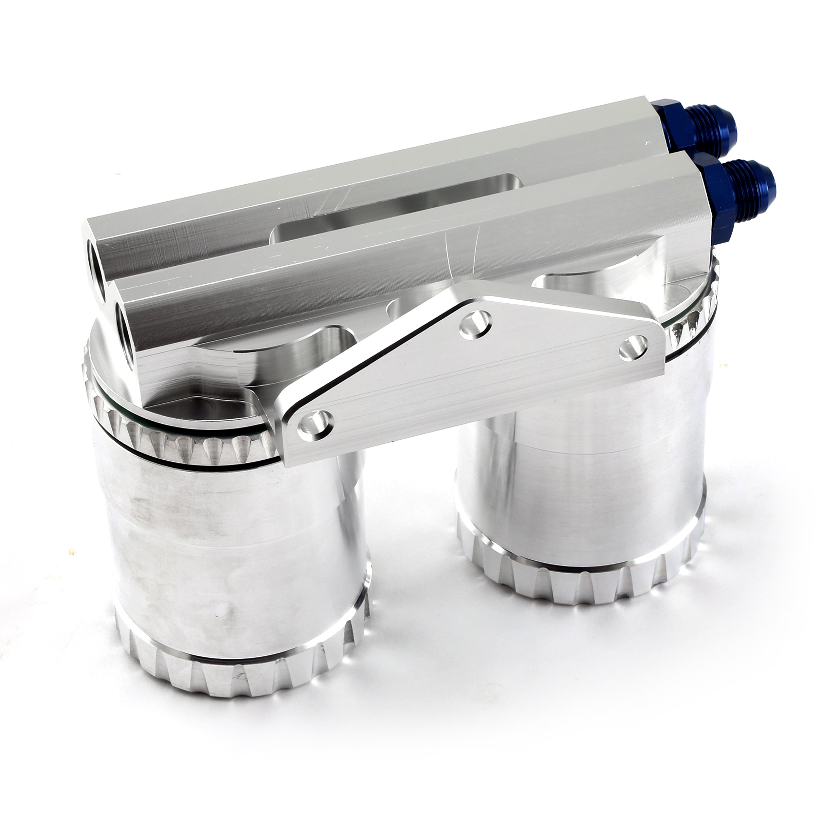 Speedmaster® PCE298.1008 Billet Aluminum Dual Oil Filter Relocation Kit with Reusable Filters