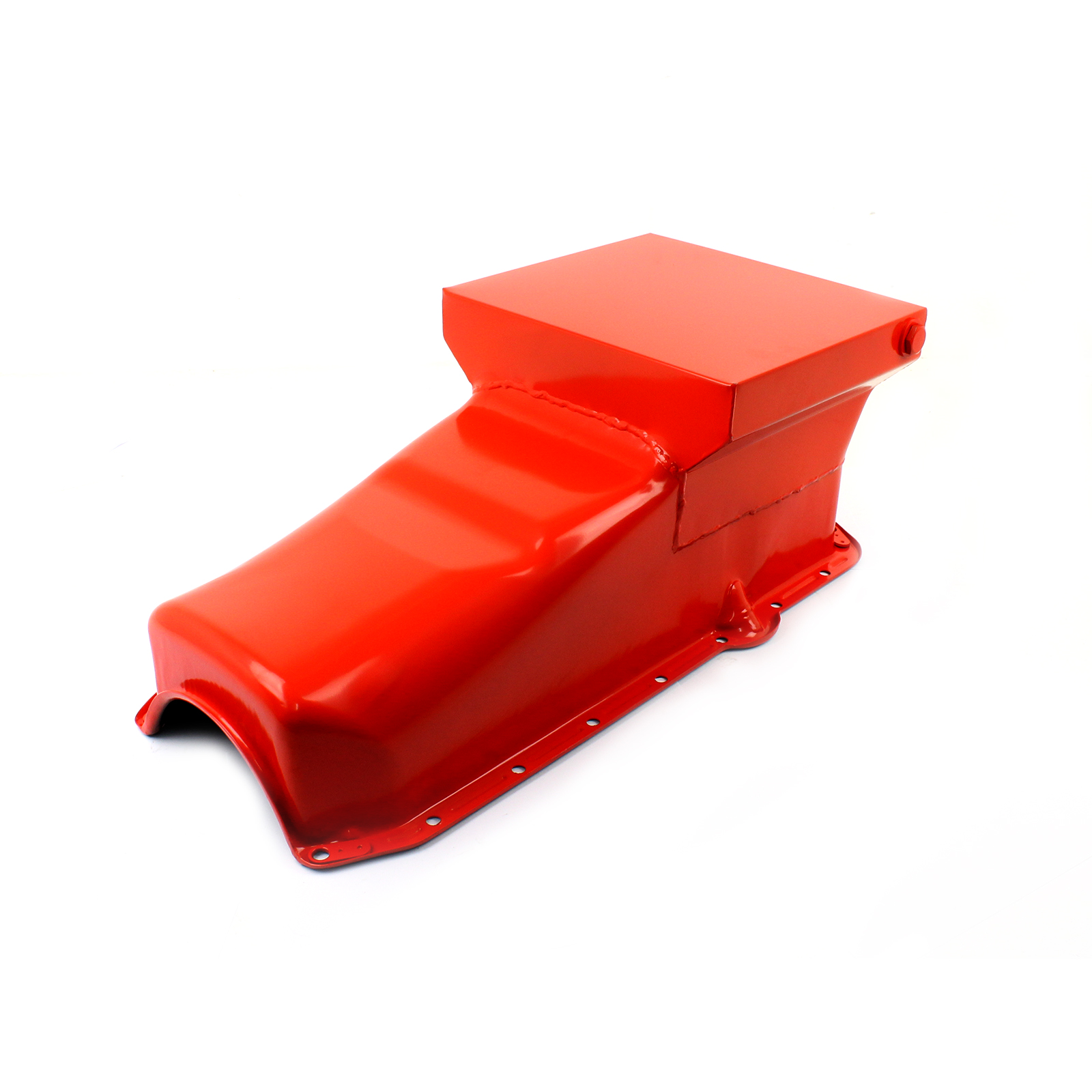Chevy SBC 350 2Pcs Rms 1980-85 P/Side 7Qt Drag Rear Sump Oil Pan [Orange]