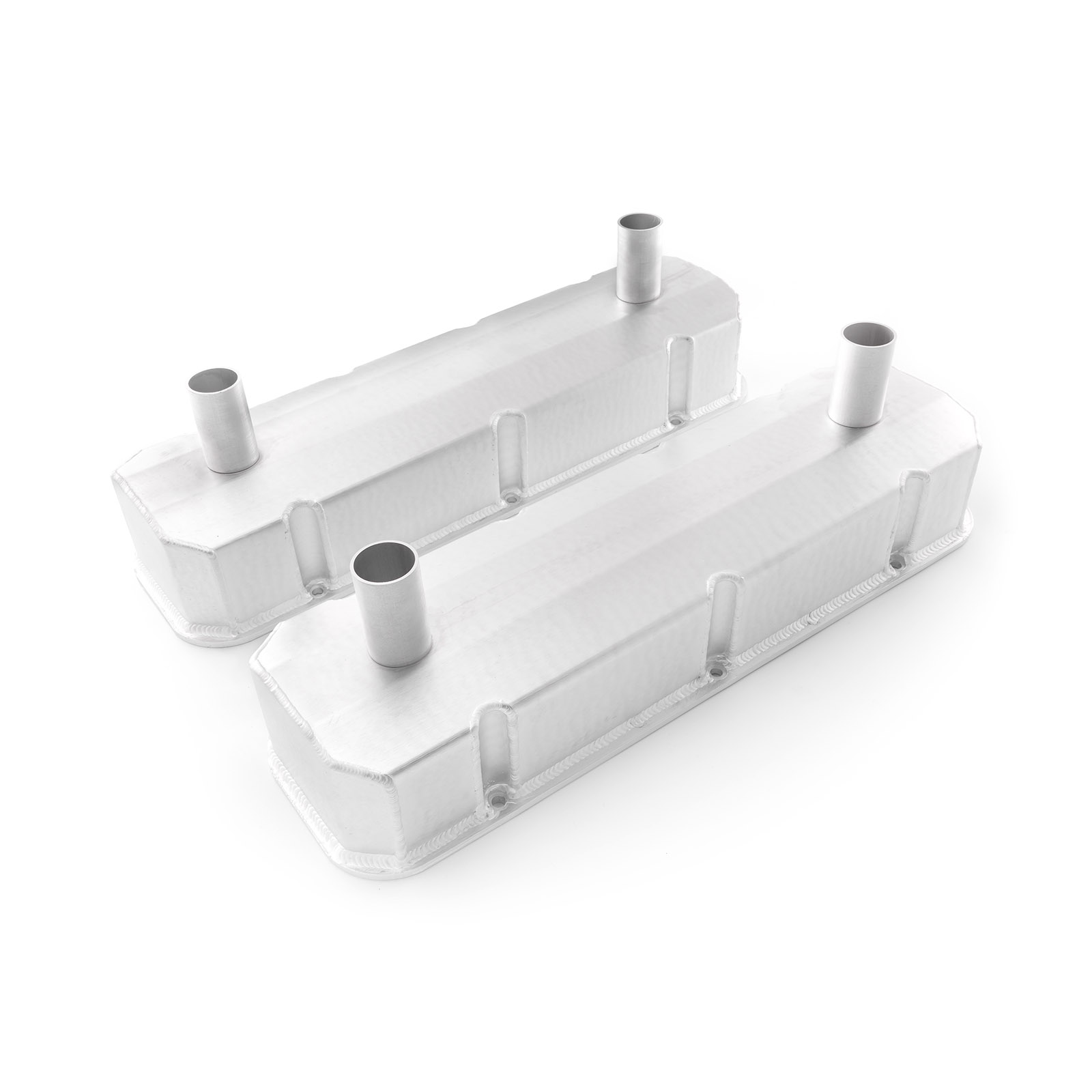 Speedmaster® PCE314.1248 Chevy BBC 454 Satin Fabricated Circle Track Valve Covers - Tall w/ 4 x Tubes