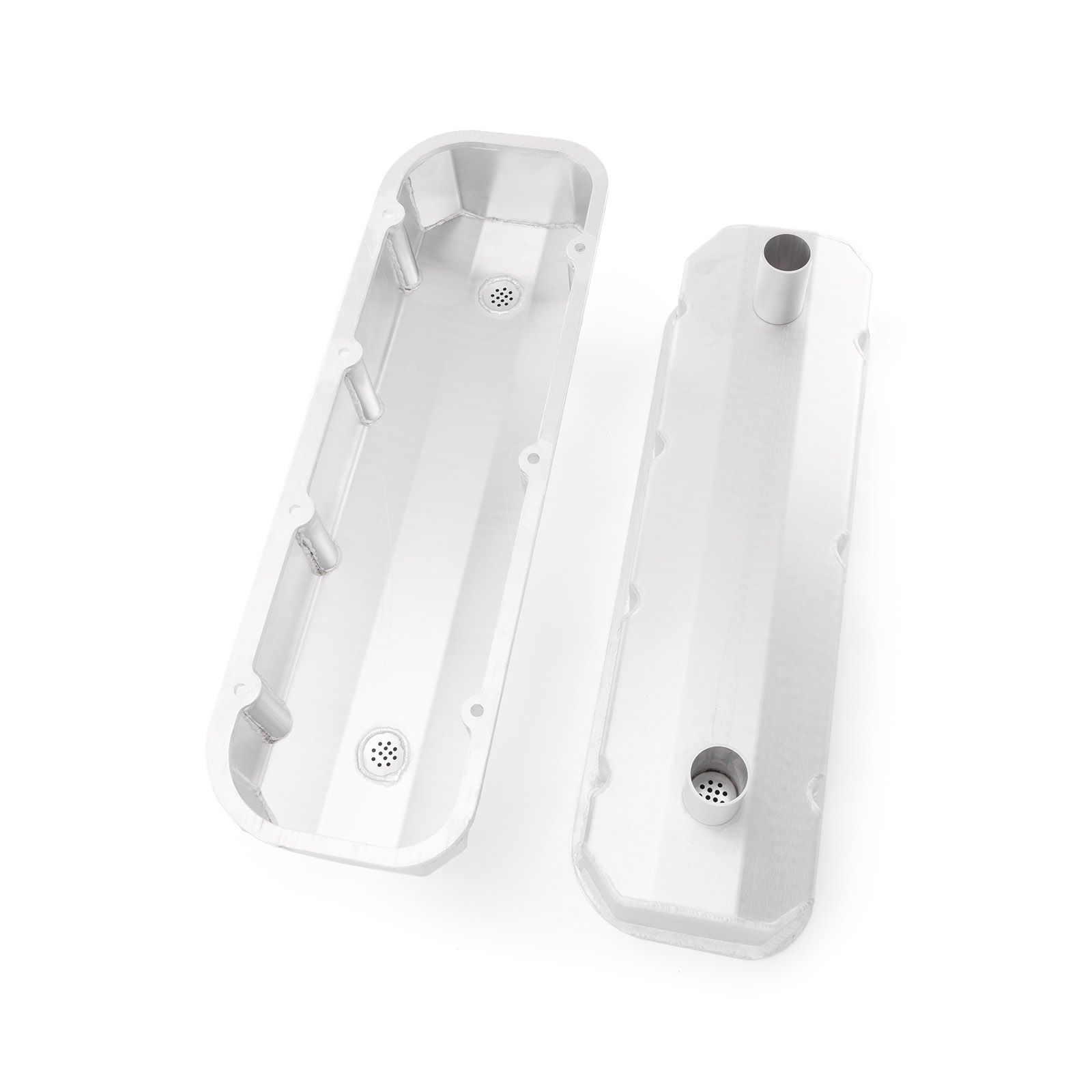 Speedmaster® PCE314.1248 Chevy BBC 454 Satin Fabricated Circle Track Valve Covers - Tall w/ 4 x Tubes