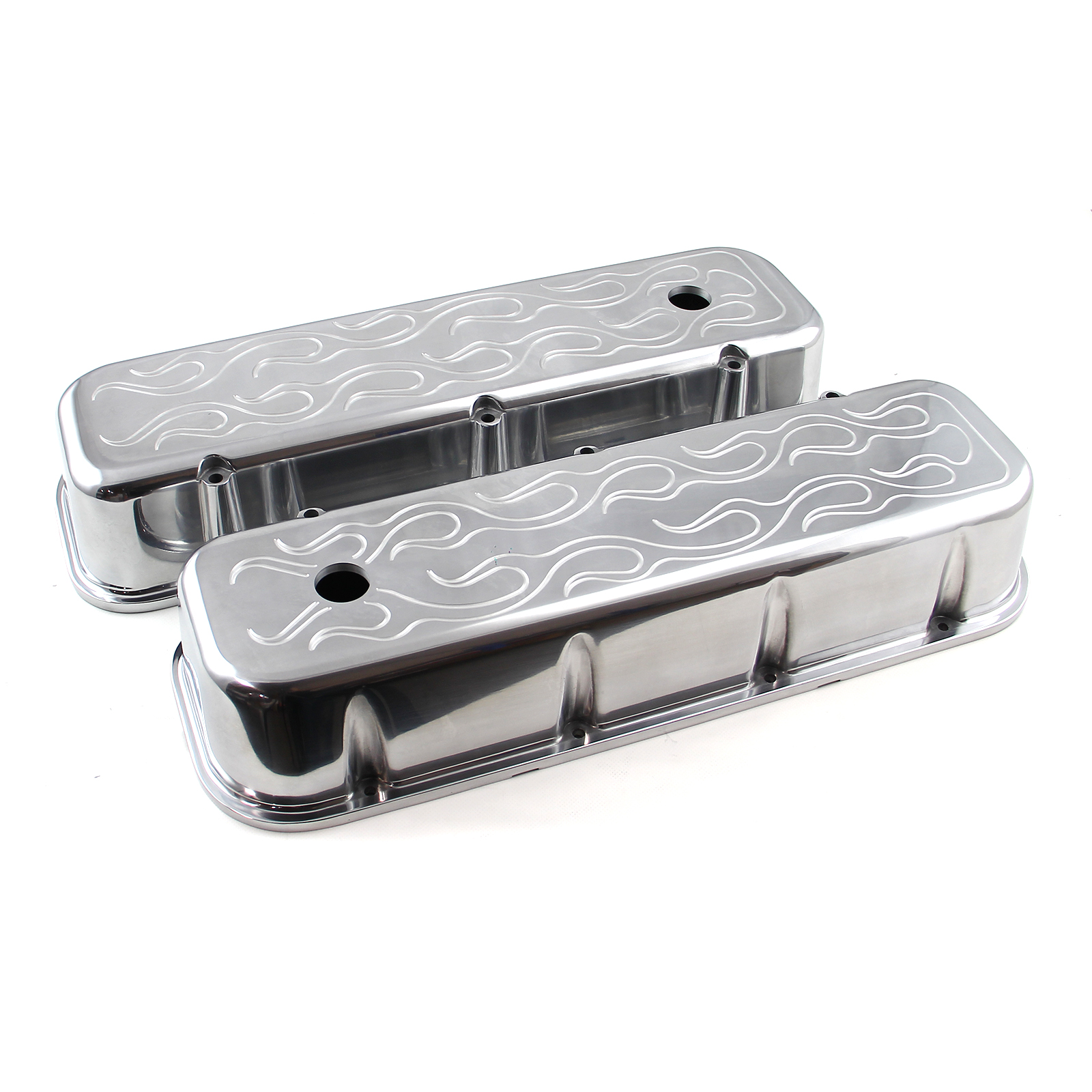 Speedmaster® PCE314.1028.08 Chevy BBC 454 Aluminum Flamed Valve Cover - Tall w/ Hole