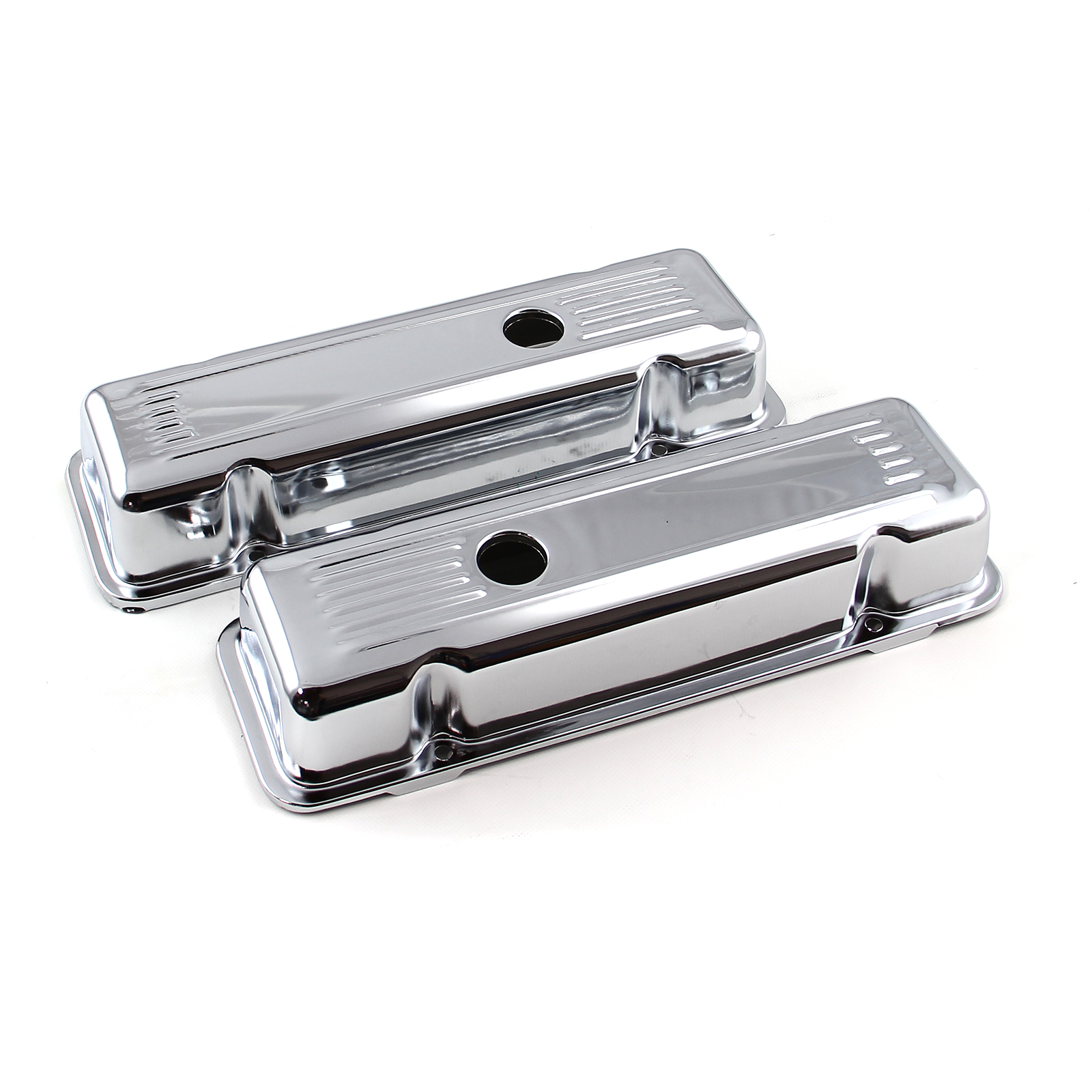 Speedmaster® PCE314.1033 Chevy 229 3.8L V6 Chrome Steel Valve Cover - Short w/ Hole