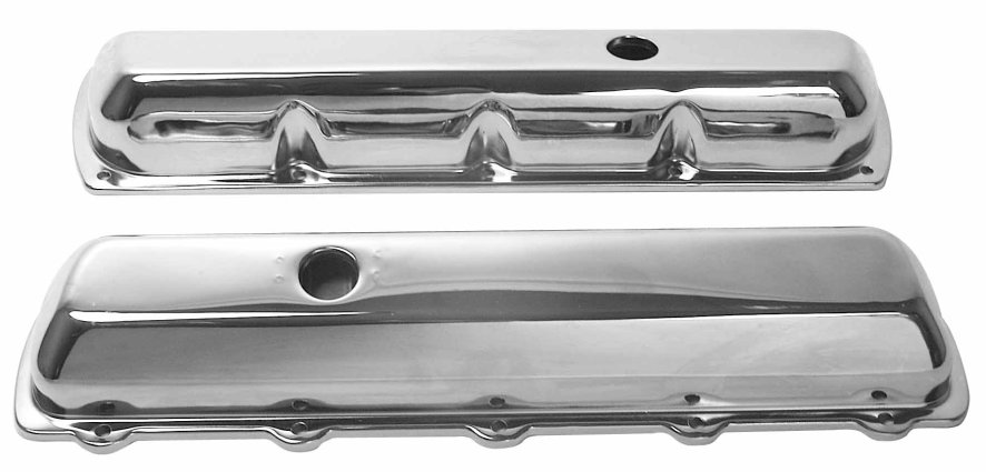 Speedmaster® PCE314.1051 Oldsmobile 400 425 455 Chrome Steel Valve Covers Short w/ Hole