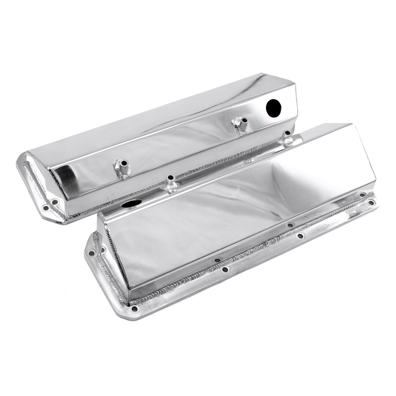 fits Ford 302 351C Cleveland Polished Fabricated Valve Covers Tall w