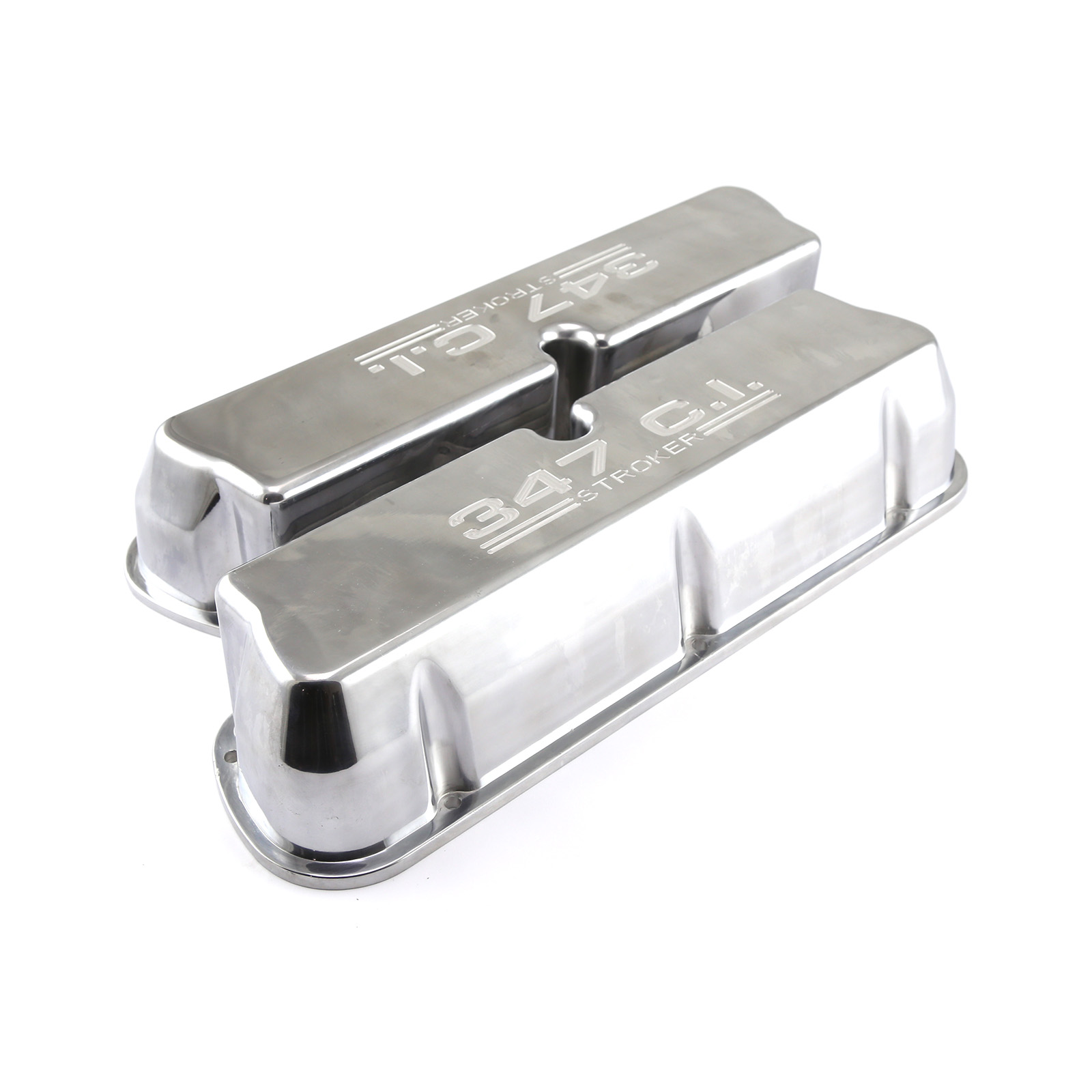 Speedmaster® PCE314.1031.02 Ford SB 289 302 351 Windsor Polished Alum. 347 Stroker Valve Covers Tall No Hole