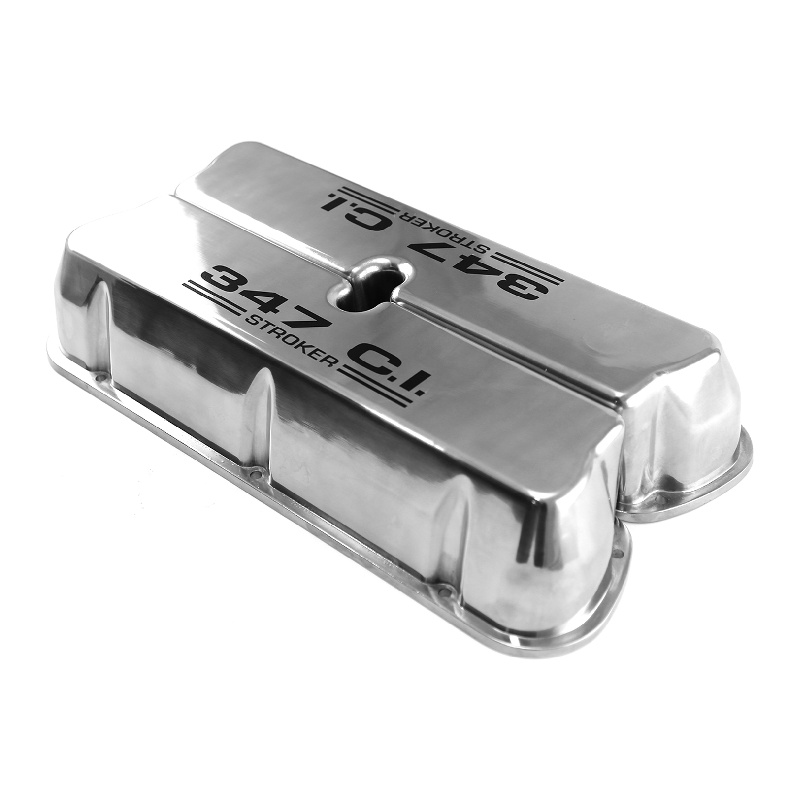 Speedmaster® PCE314.1031.04 Ford SB 289 302 351w Polished Alum. 347 Stroker Black Valve Covers No Hole