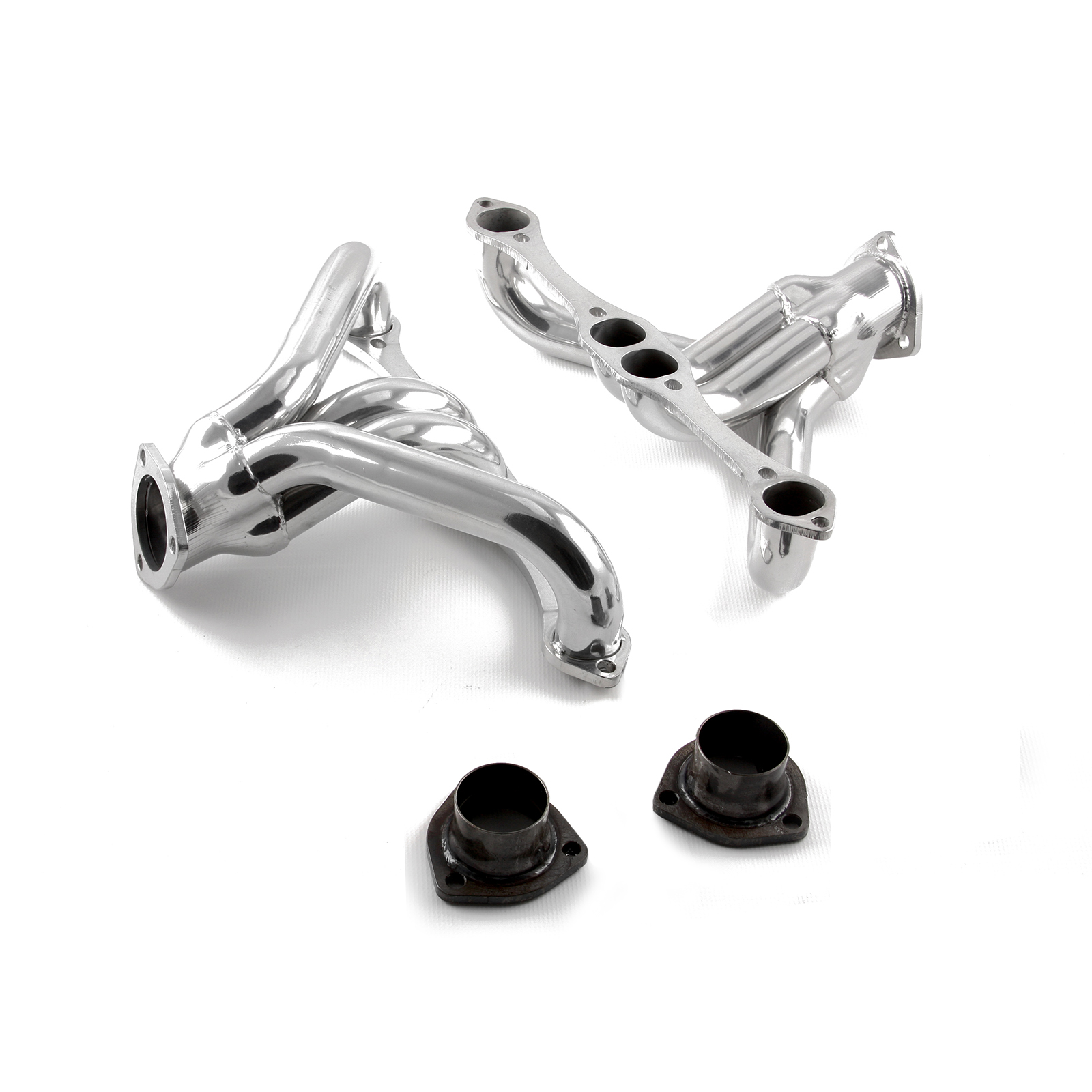 Speedmaster® PCE316.1042.03 Chevy SBC 350 1 5/8" Block Hugger Ceramic Exhaust Headers (Angle Plug Heads)