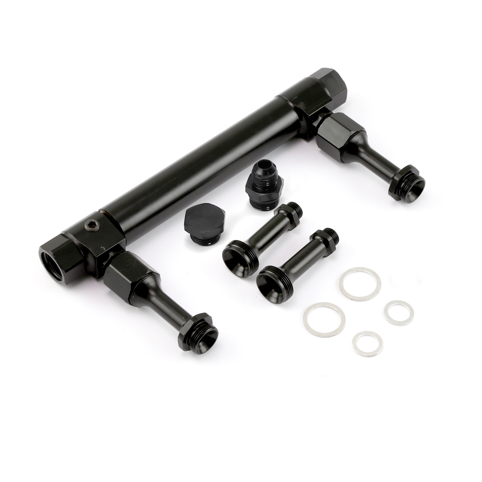 Adjustable Aluminum 4150 Carburetor Fuel Inlet Log Black (Suits:Holley BG S79)