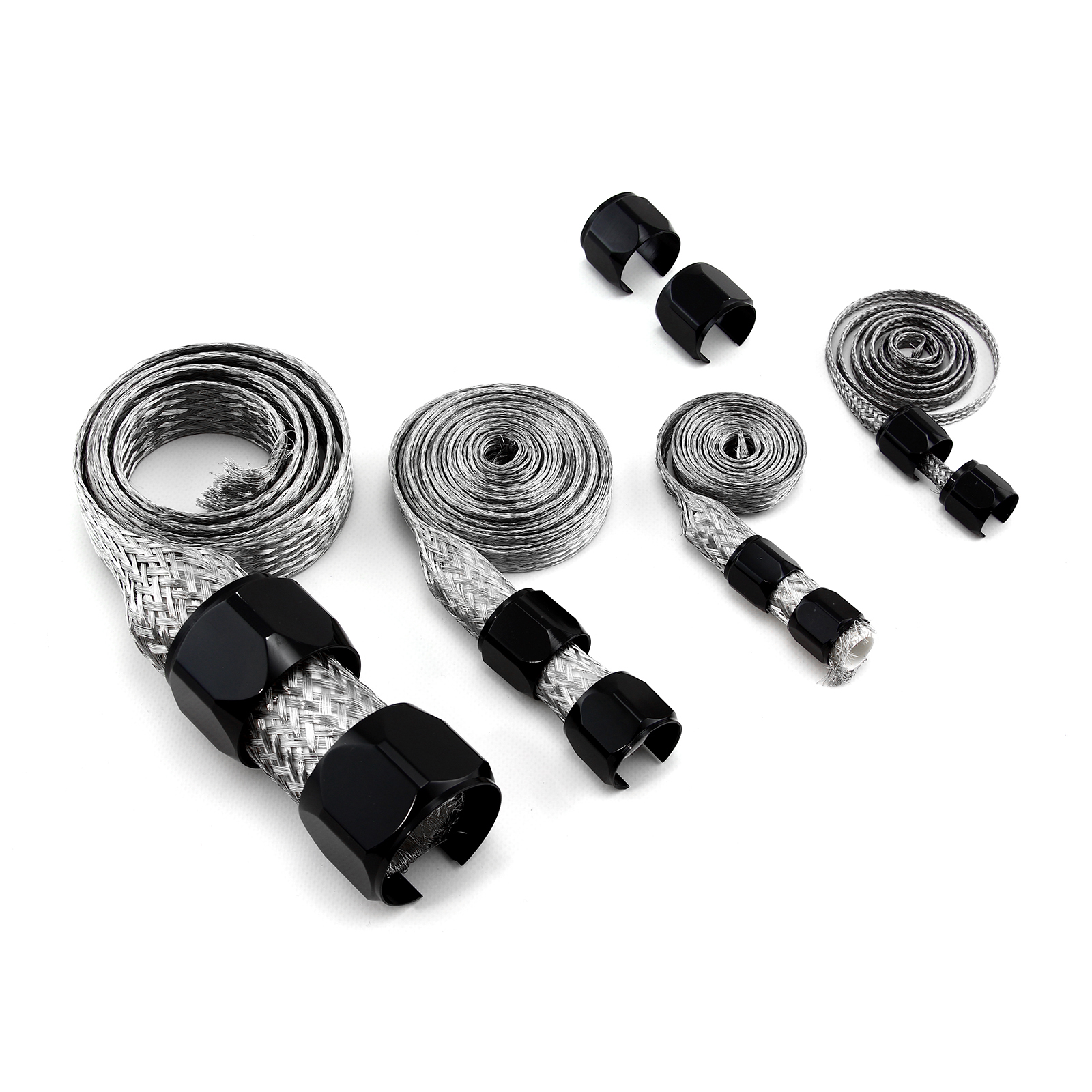 Speedmaster® PCE343.1004 Universal Stainless Steel Braide Hose and End Sleeve Kit - Black