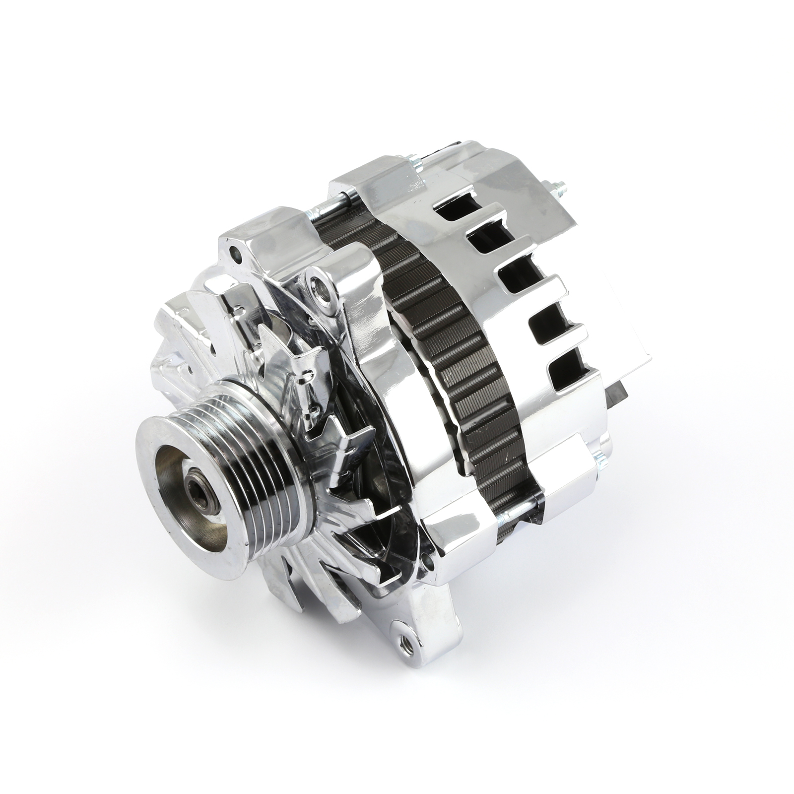 Chevy Buick Olds 7933-11 90 Amp High Output Serpentine Alternator [Chrome]