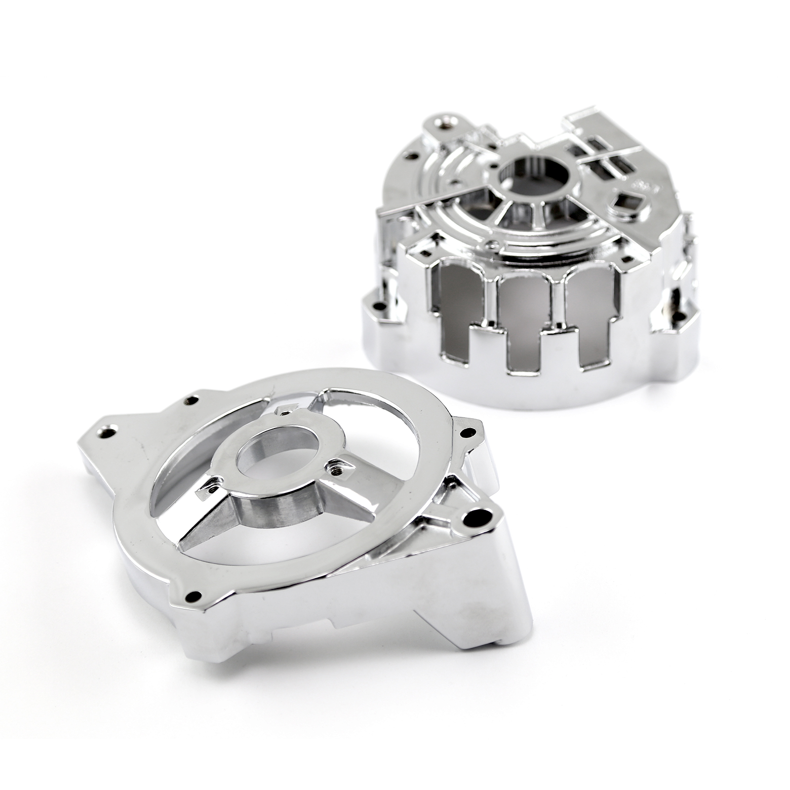 Universal GM CS130 Alternator Housing Case Internal Regulator Front and Rear Cover [Chrome]