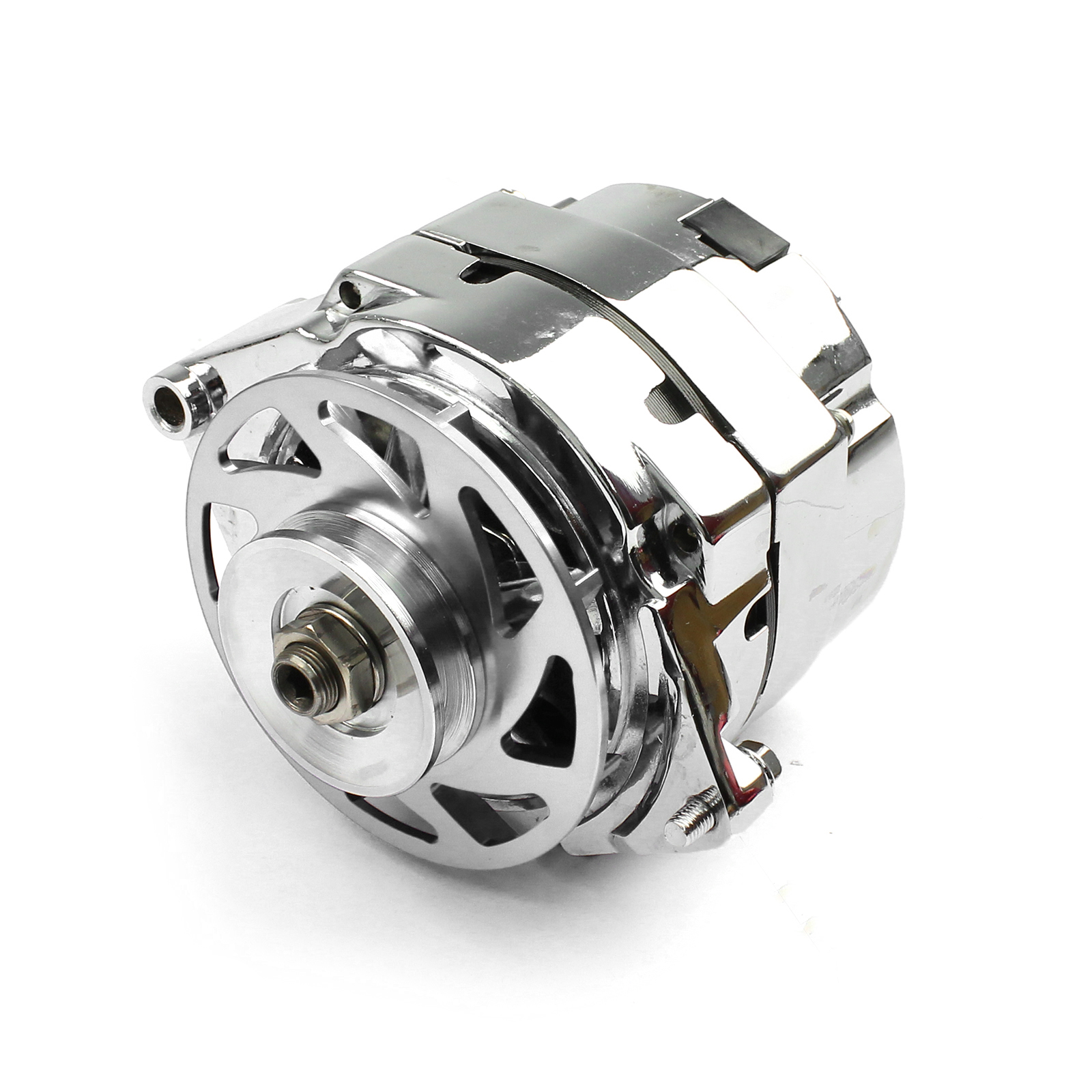 GM 100 Amp 1 Wire Internal Regulator High Output Alternator w/ Billet Fan Silver