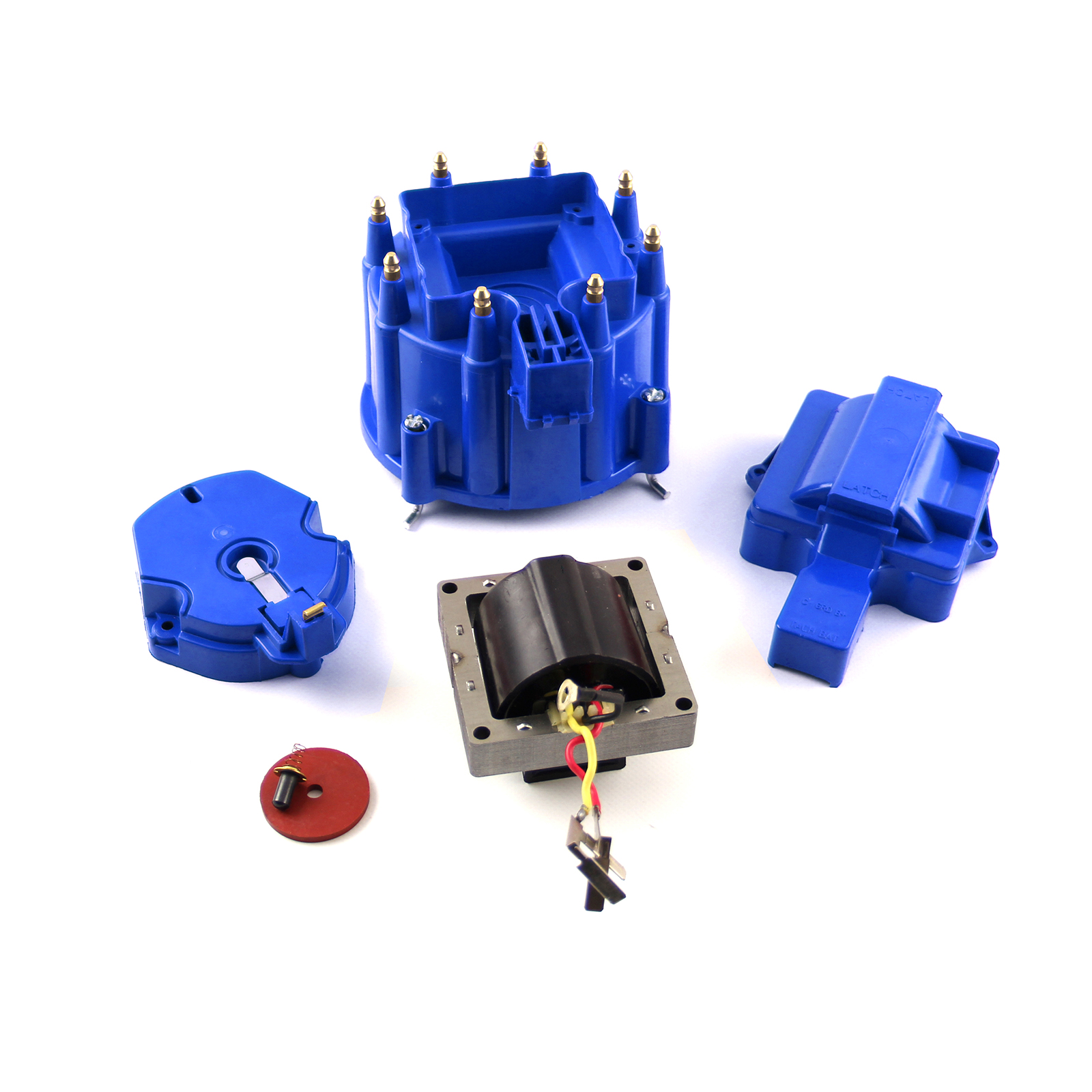 Speedmaster® PCE378.1003 HEI Distributor Cap Rotor 65K Coil Cover Blue Upgrade Kit