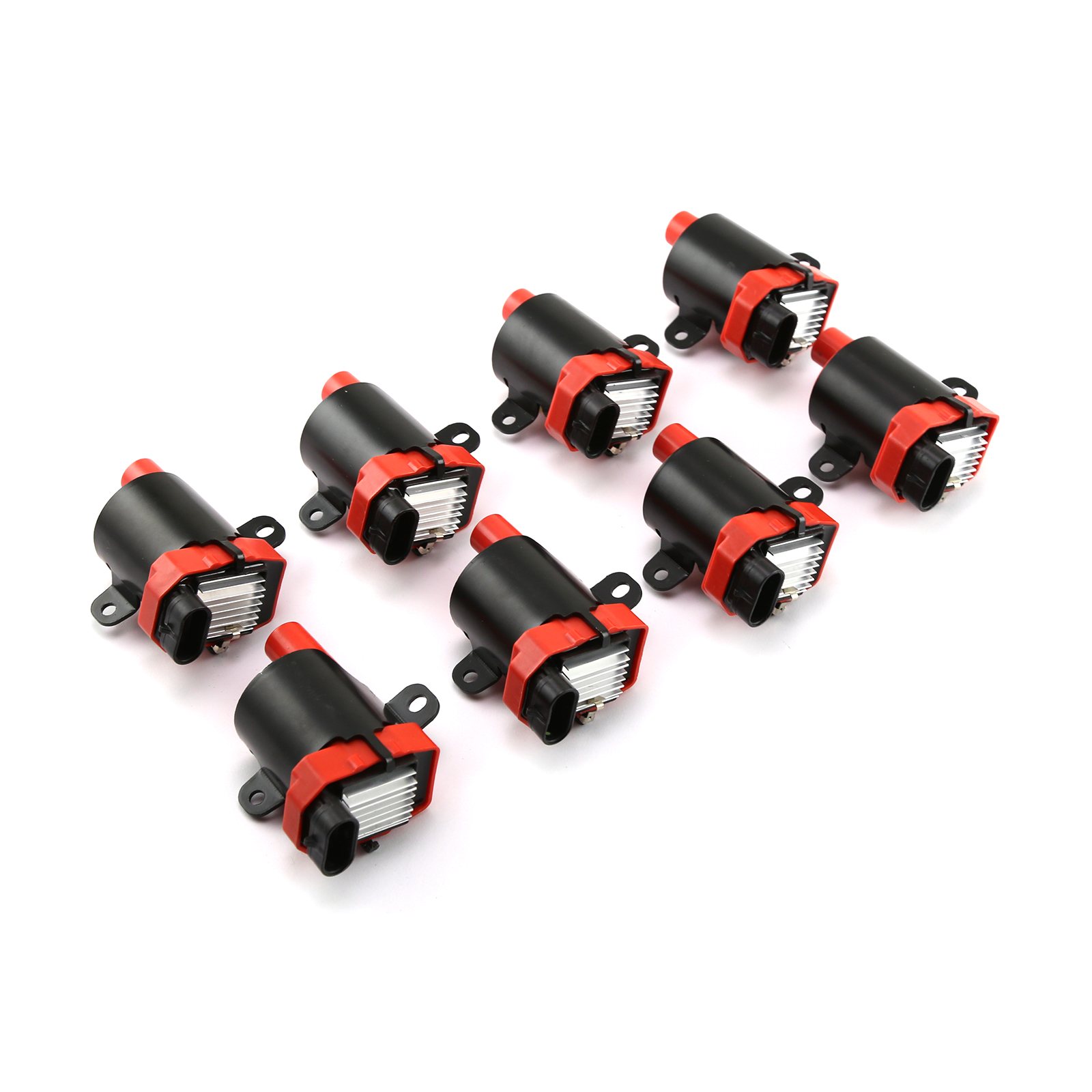 Speedmaster® PCE382.1032.02 Chevy Gm LS1 LS6 12V High Output E-Poxy Ignition Coil Red [Square D585] 8pcs