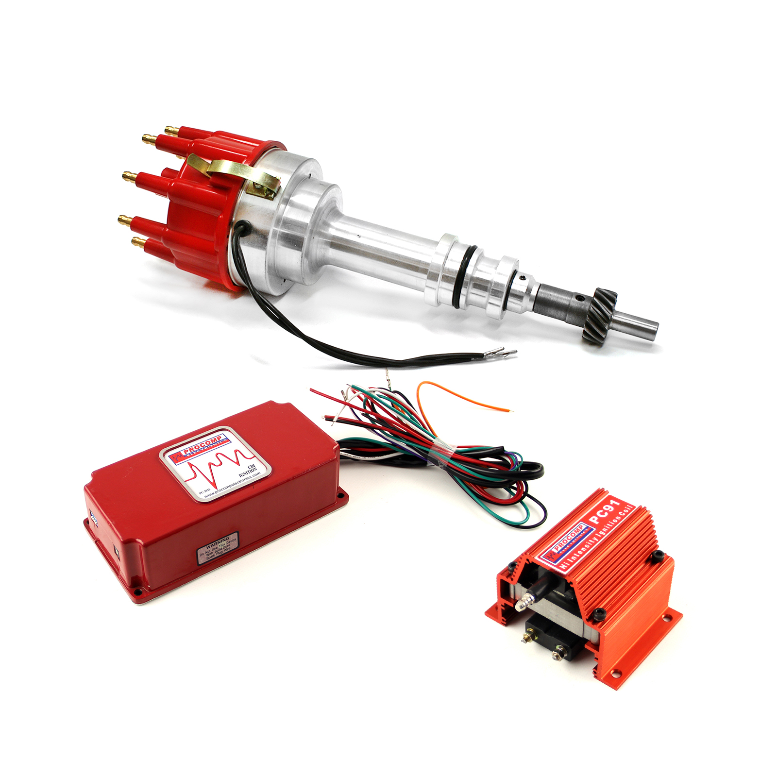 Ford 351W Windsor Pro Billet Distributor 6AL CDI Ignition & Coil Kit
