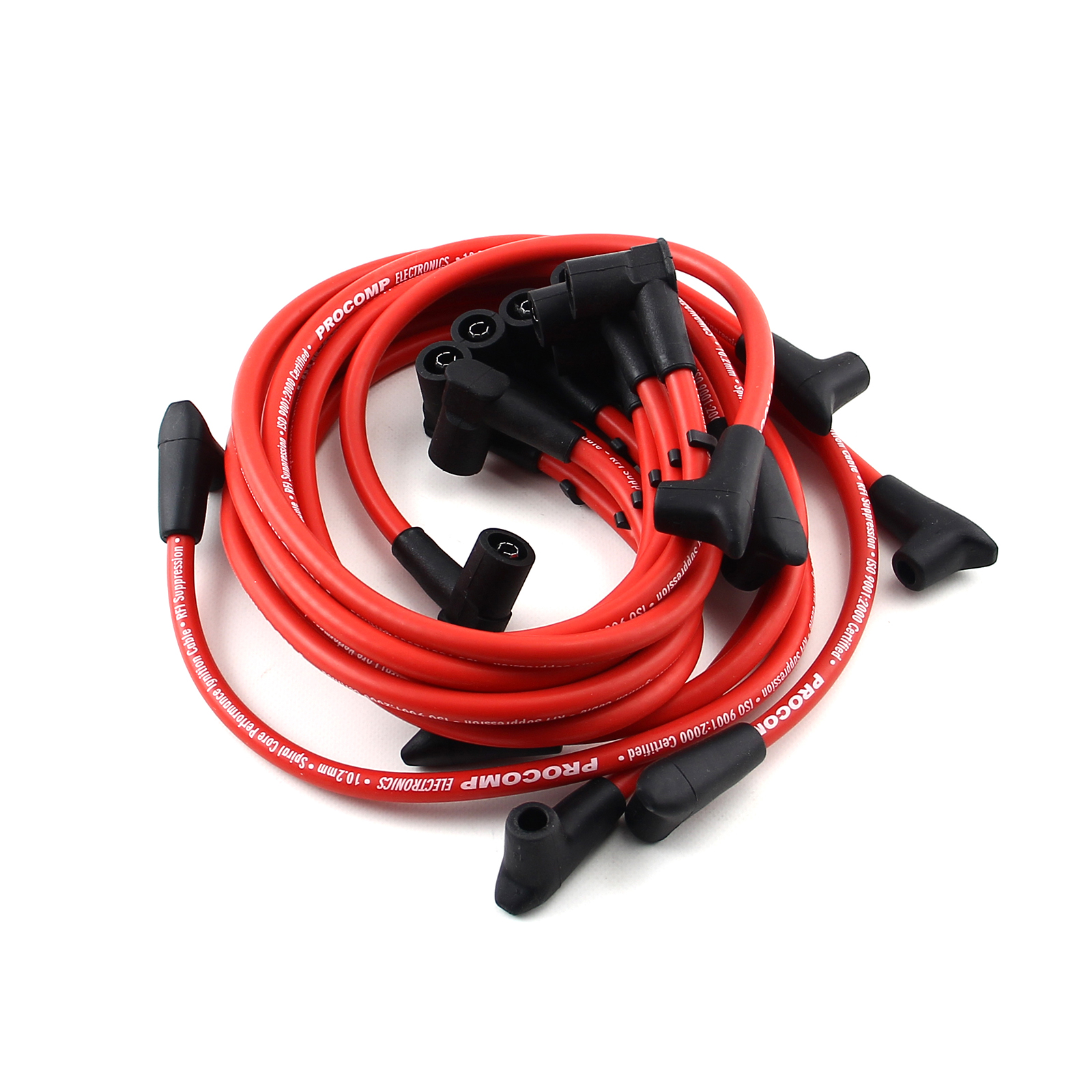 Speedmaster® PCE390.1003.03 Universal 90 Deg to 90 Deg Over Covers Female Red Spark Plug Wires Suits Chevy