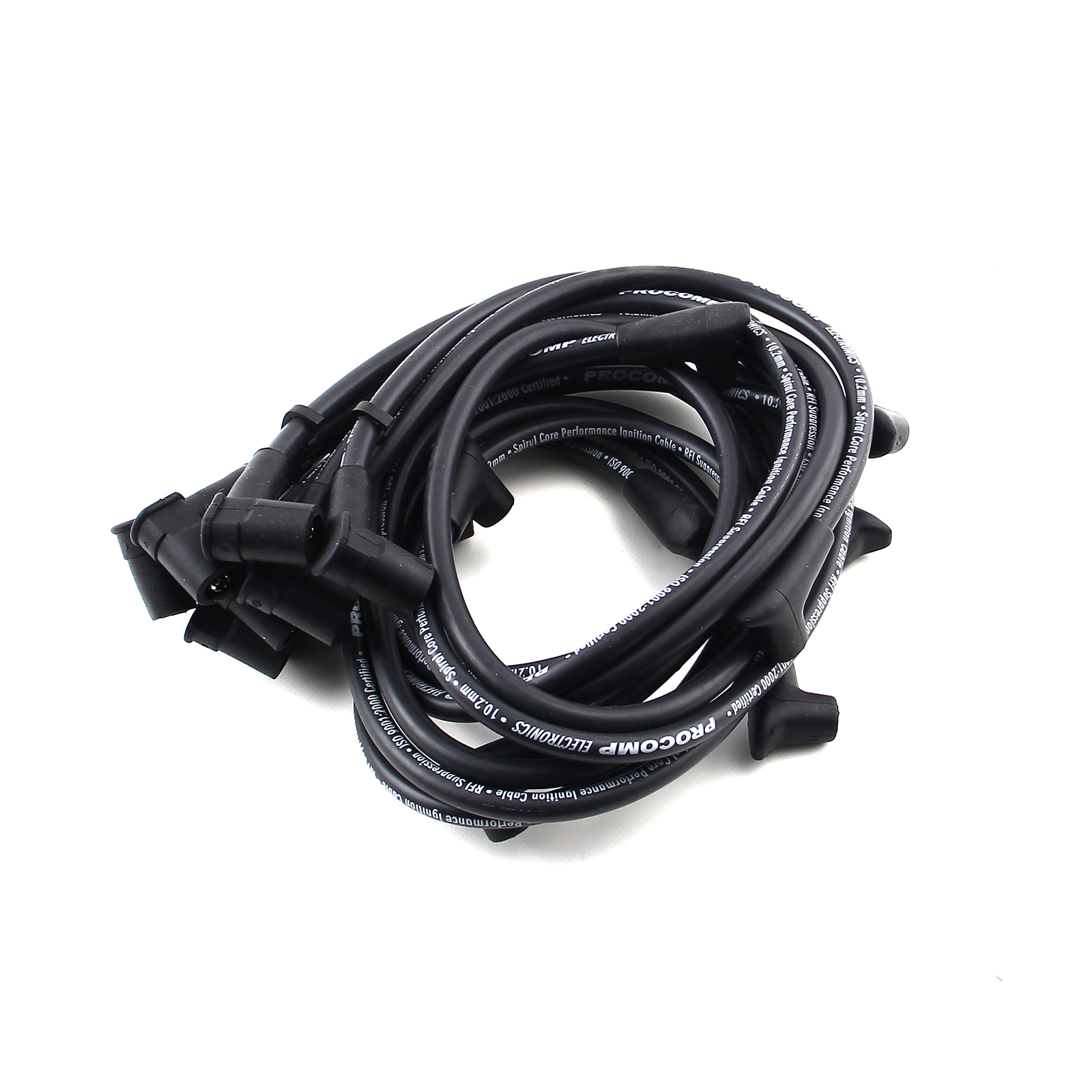 Universal 90 Deg to 90 Deg Under Covers Female Black Spark Plug Wires suit Chevy