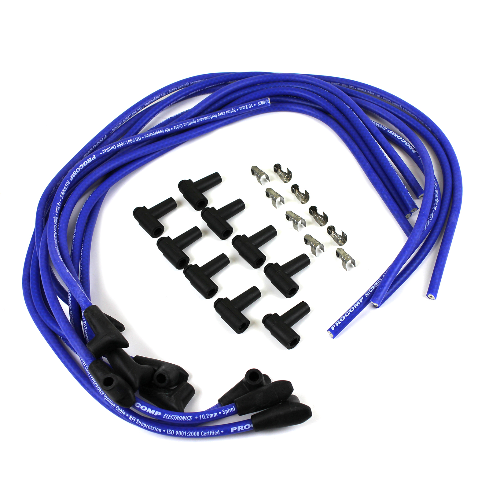 Speedmaster® PCE390.1014.01 90 Deg to 90 Deg Non Terminated Under Covers Male Blue Spark Plug Wires Chevy