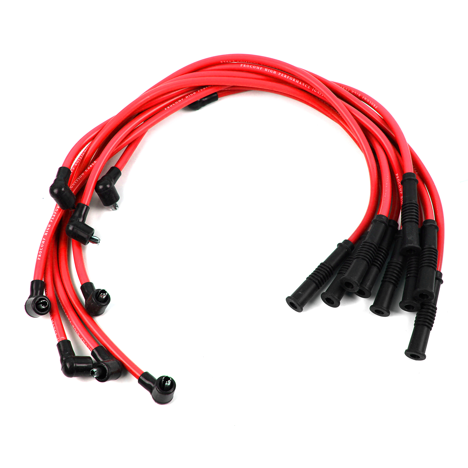 Speedmaster® PCE390.1021.03 Universal 90 Deg to Straight - Female - Red Spark Plug Wires (Suits Ford)
