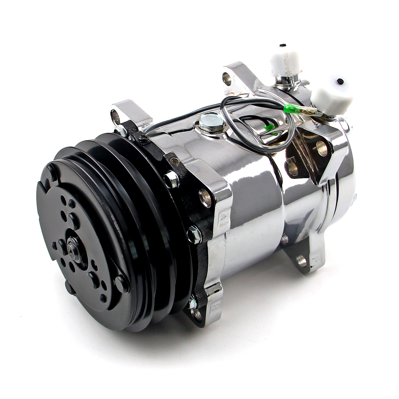 Speedmaster® PCE413.1001 V-Belt Sanden 508 Style Chrome Air Compressor AC Air Conditioning