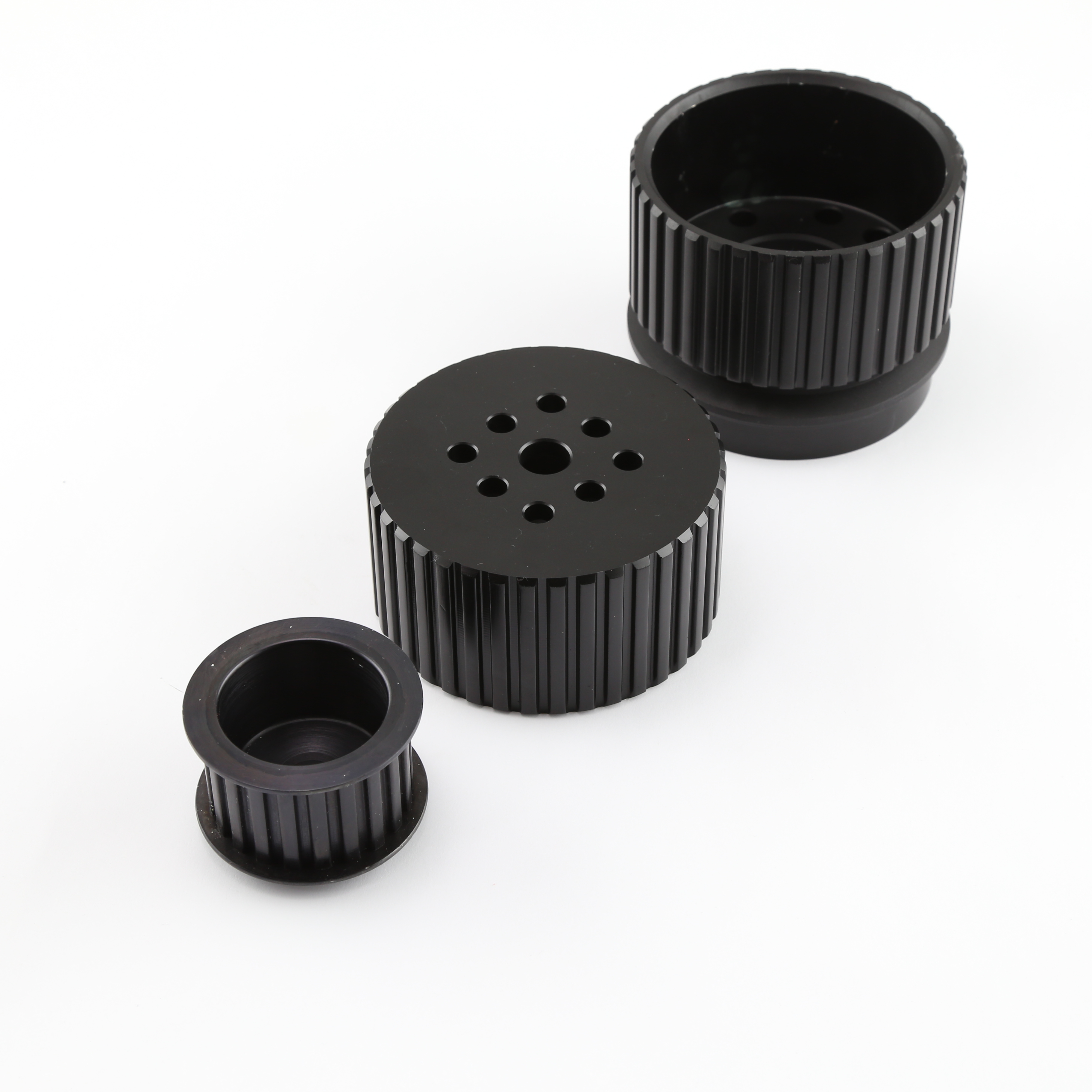 Long Gilmer Crank Alternator and Water Pump Pulleys Only - Black