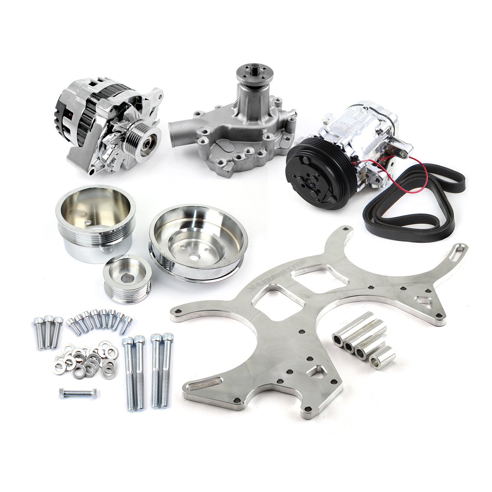Speedmaster® PCE415.1046 Ford Small Block 289 302 351w Billet Aluminum 20% Underdrive Serpentine Kit