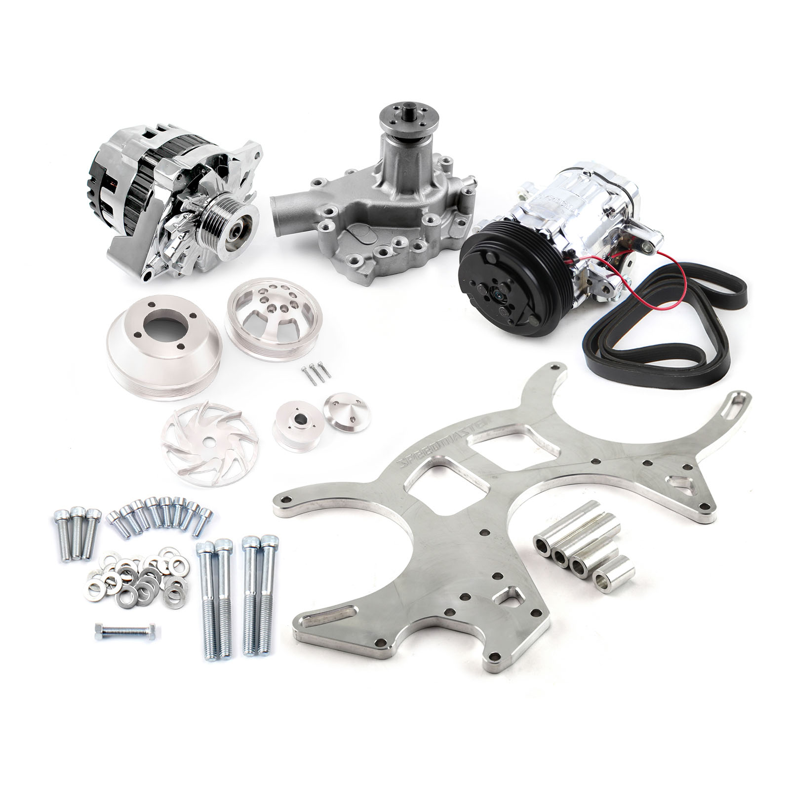 Speedmaster® PCE415.1047 Ford SB 289 302 351w Billet Aluminum Serpentine Pulley & Components Kit