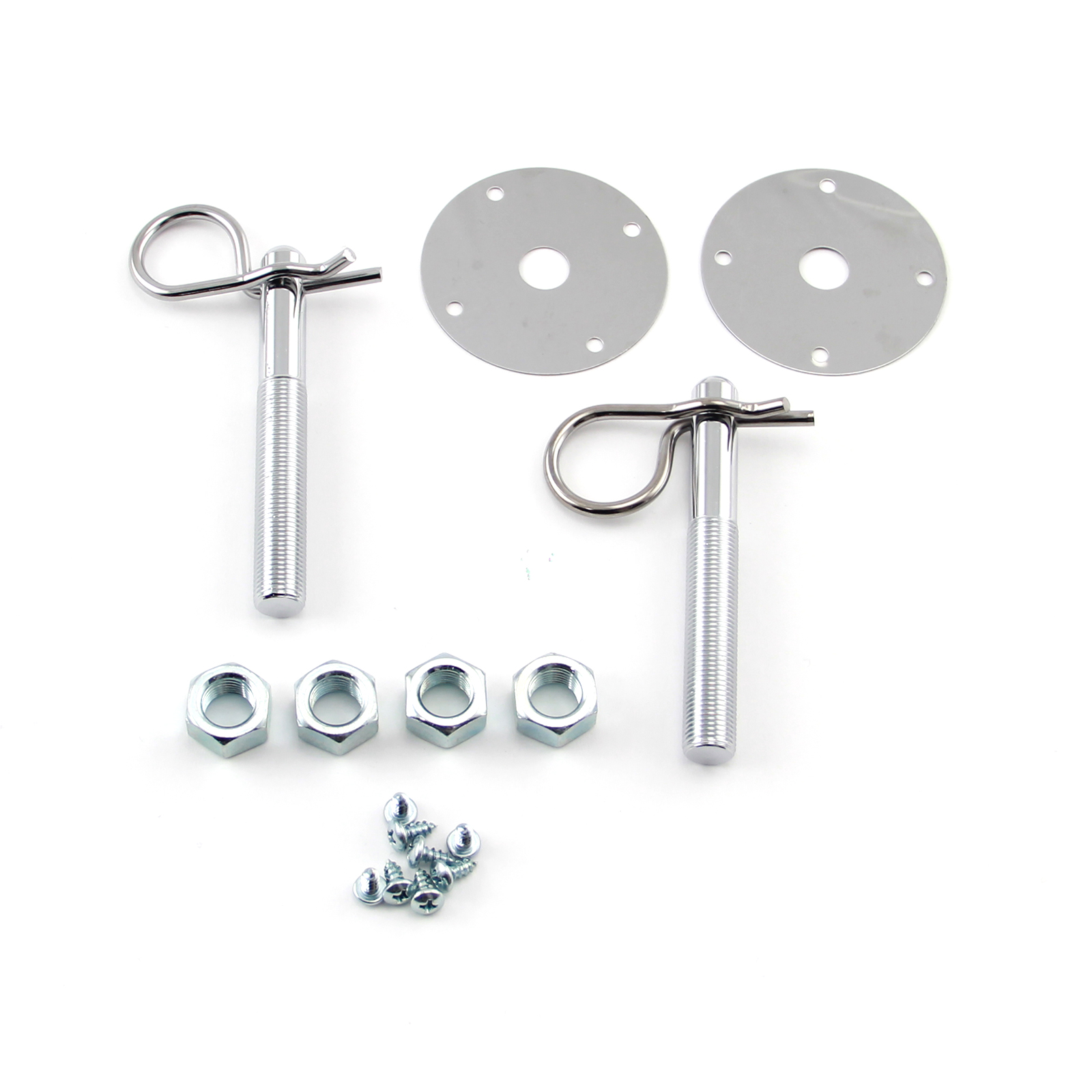 Speedmaster® PCE425.1001 Universal Hood Pin Kit Steel Chrome - Hairpin Q-Clips Style Scuff Plates