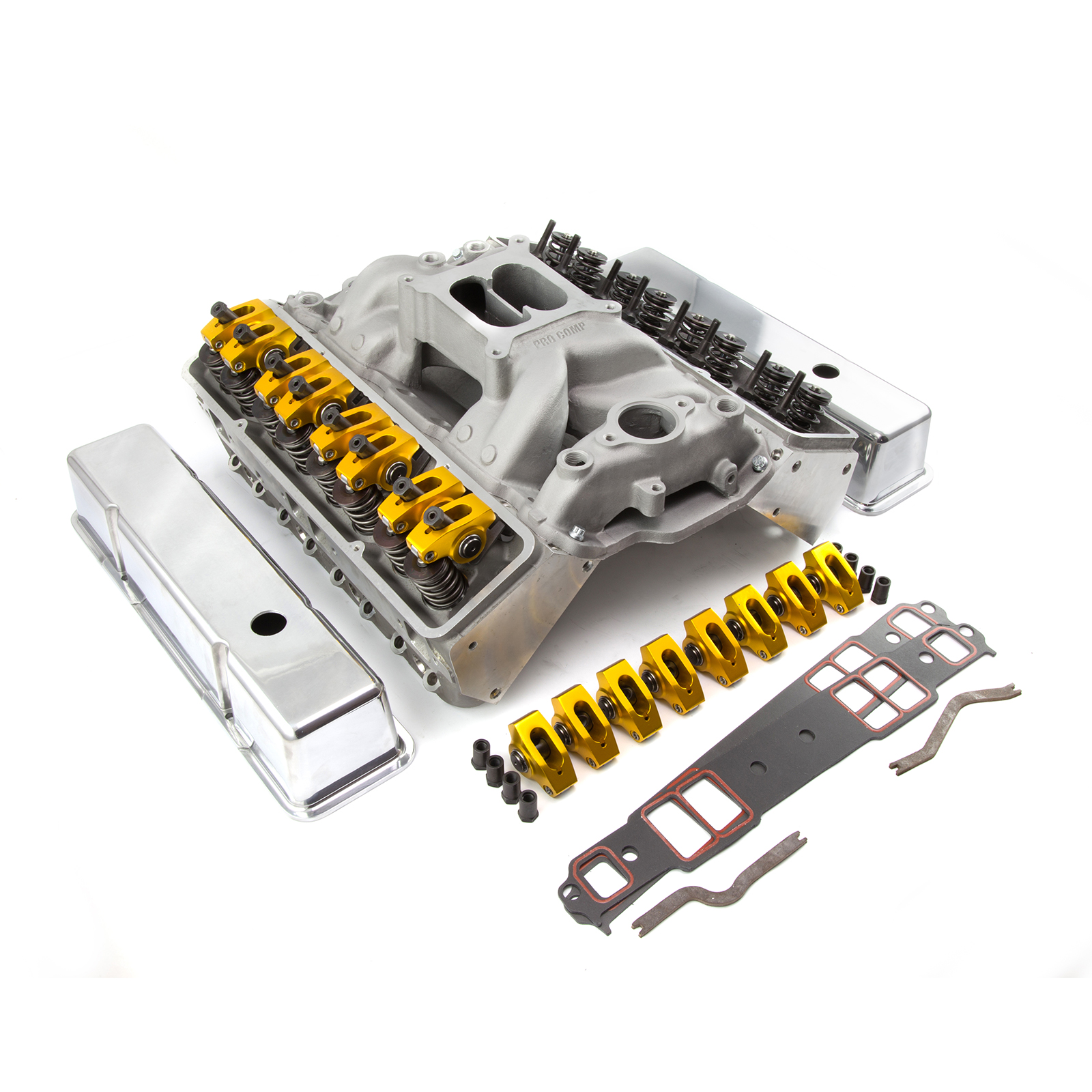 Chevy SBC 350 Straight Plug Hyd Roller Cylinder Head Top End Engine Combo Kit
