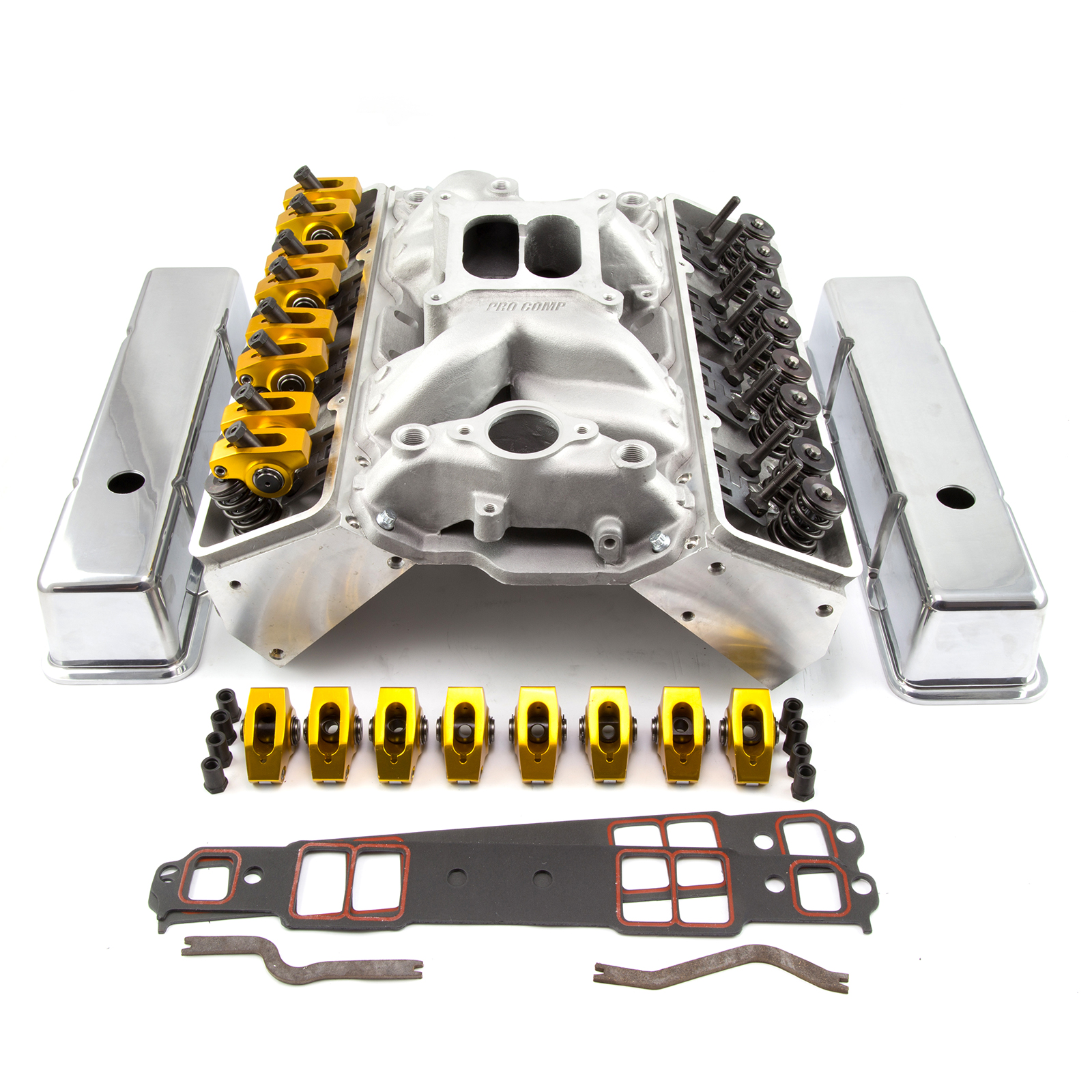 Speedmaster® PCE435.1003 Chevy SBC 350 Angle Plug Hyd Roller Cylinder Head Top End Engine Combo Kit