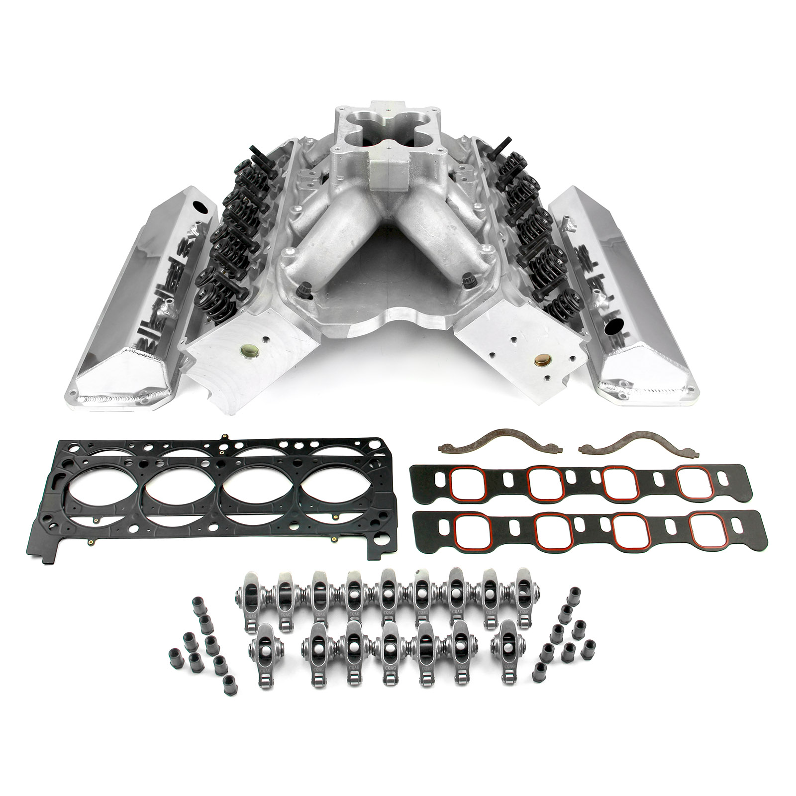 Speedmaster® PCE435.1057 Ford 351W 9.5 Deck Fusion Manifold Hyd FT Cylinder Head Top End Engine Combo Kit