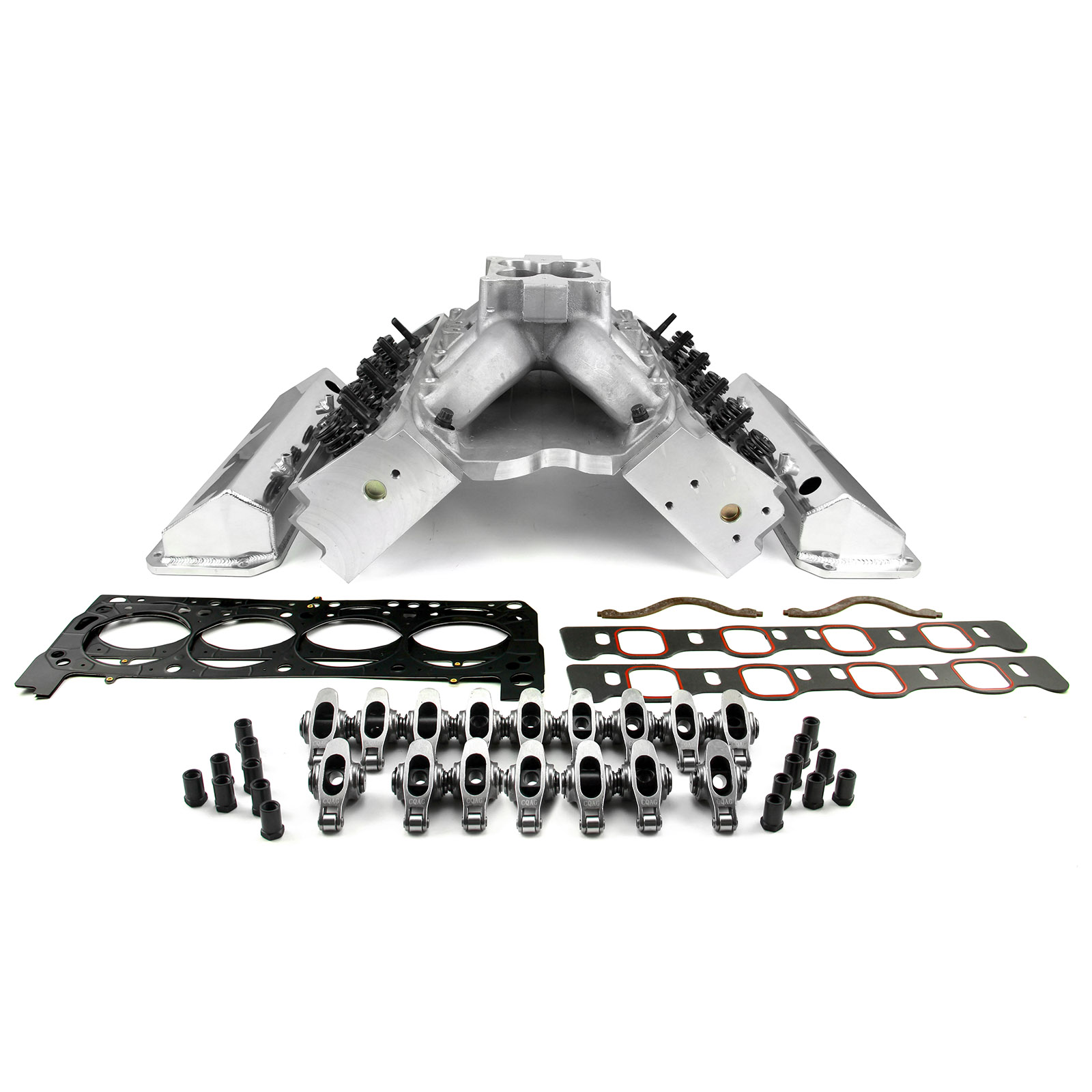 Speedmaster® PCE435.1057 Ford 351W 9.5 Deck Fusion Manifold Hyd FT Cylinder Head Top End Engine Combo Kit