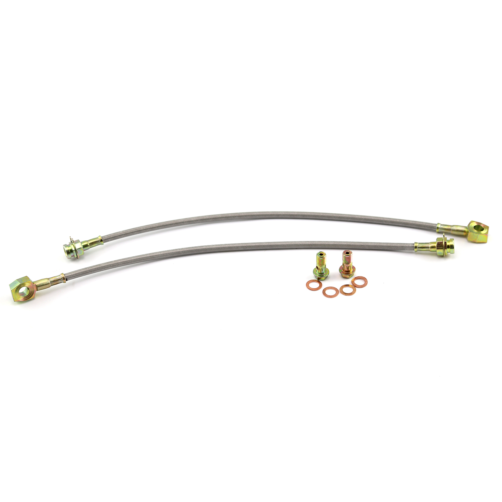 Speedmaster® PCE496.1002.02 10mm Banjo 18" Long Stainless Steel Brake Lines(Pair) And Banjo Bolt Only