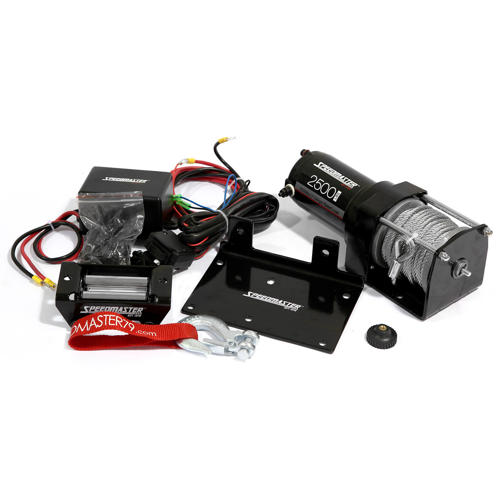 Speedmaster® PCE553.1001 2500lbs / 1130kgs 12V Electric ATV Winch Kit w/ Remote Switch
