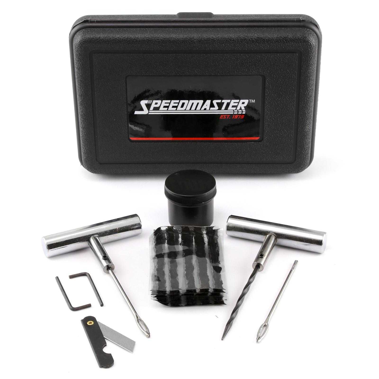 Speedmaster® PCE558.1005 28pc Tire Puncture Repair Kit Fix Motorcycle Car Truck - Hard Case