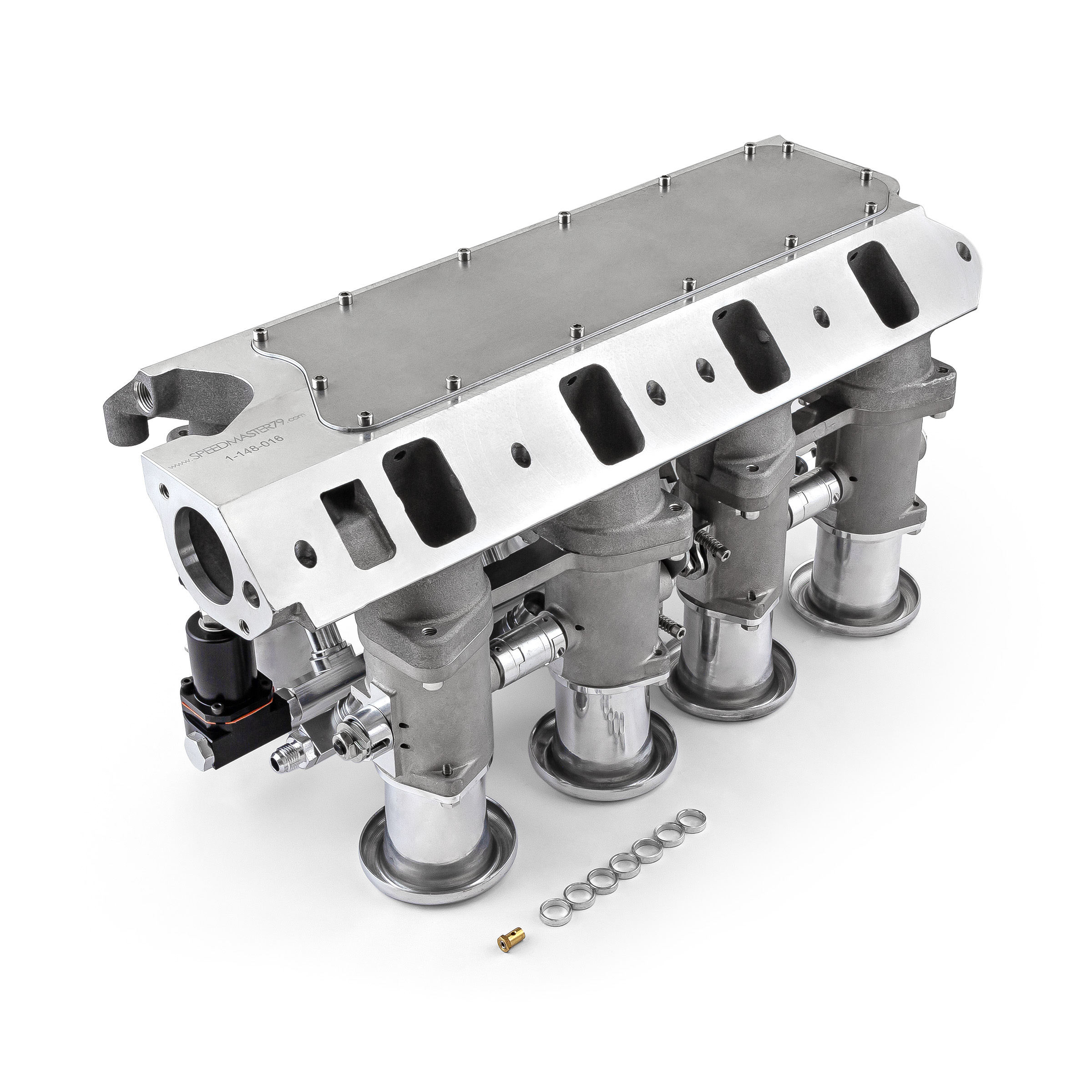 Speedmaster® 1-135-013-02 Ford SB 260 289 302W Downdraft + FiTech Ultra EFI Fuel Injection System [Satin]