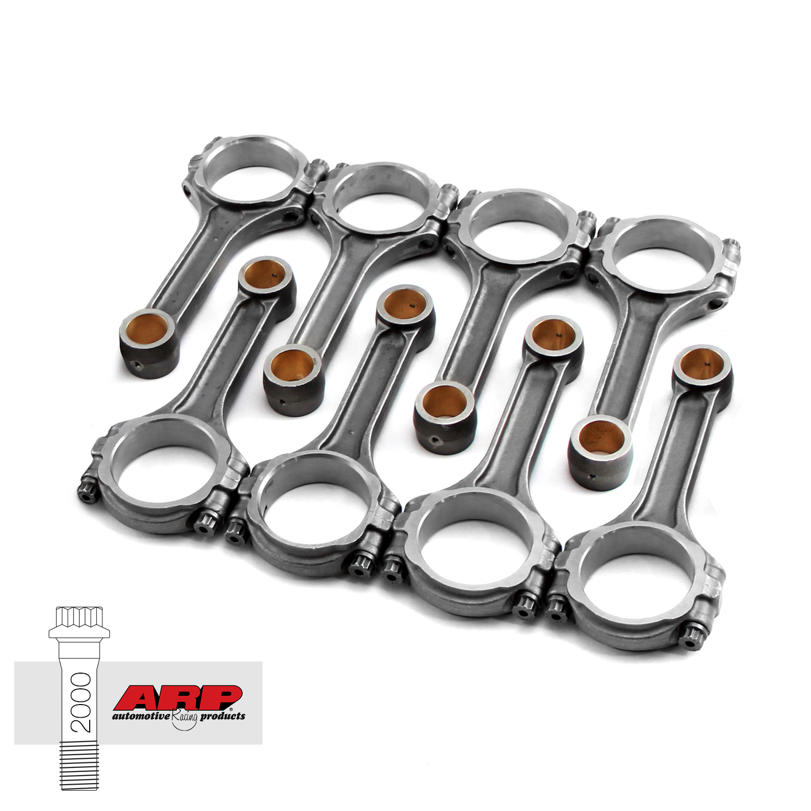 I Beam 6.000" 2.100" .927" 5140 Connecting Rods Chevy SBC 350 w/ ARP 2000