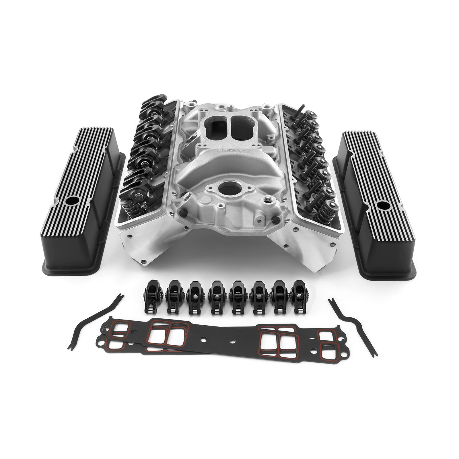 Chevy SBC 350 Straight Cylinder Head Top End Engine Combo Kit [Hydraulic Flat Tappet]