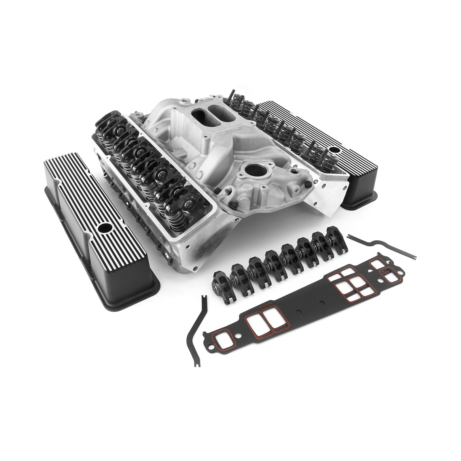 Speedmaster® 1-435-005 Chevy SBC 350 Straight Cylinder Head Top End Engine Combo Kit [Solid/Mechanical Flat Tappet]