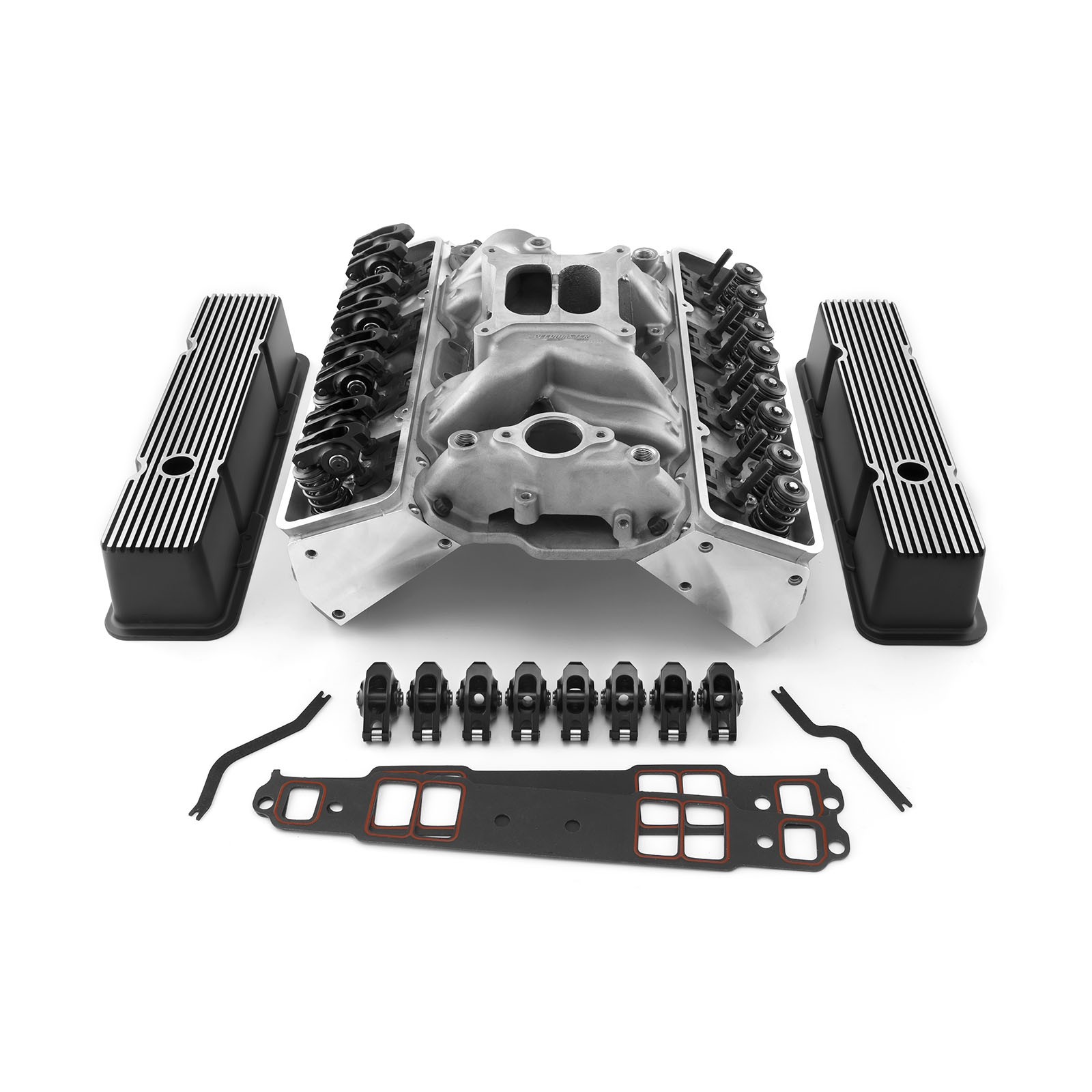 Chevy SBC 350 Straight Cylinder Head Top End Engine Combo Kit [Hydraulic Roller Tappet]